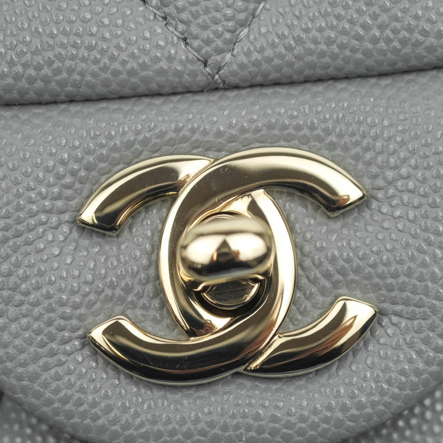 Chanel Classic Small S/M Quilted Flap Grey Caviar Gold Hardware 20C