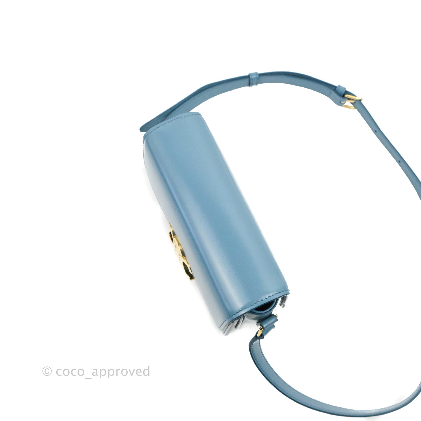 Celine Teen Triomphe Bag Shiny Calfskin Denim Blue