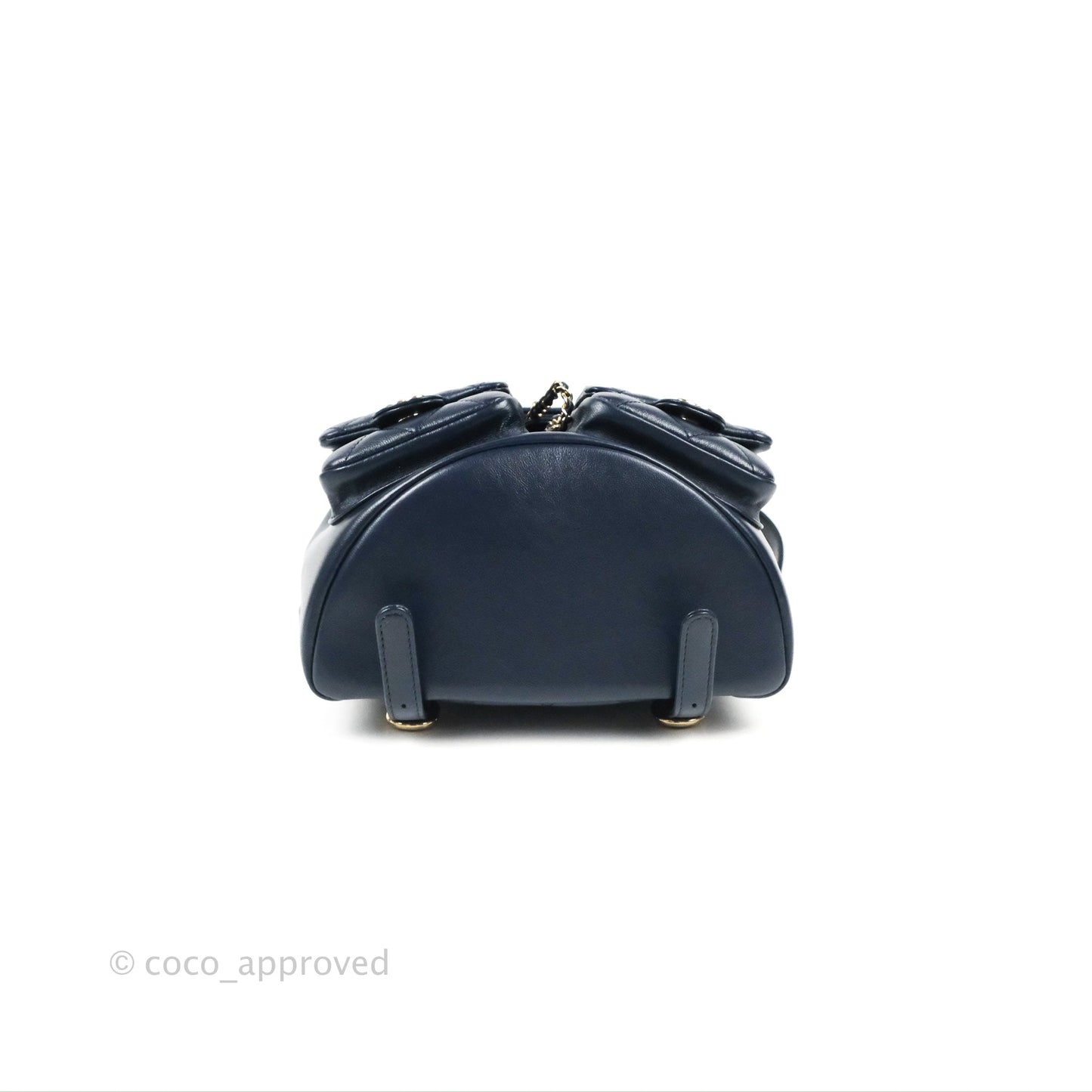 Chanel Duma Backpack Medium Navy Calfskin Gold Hardware 23P