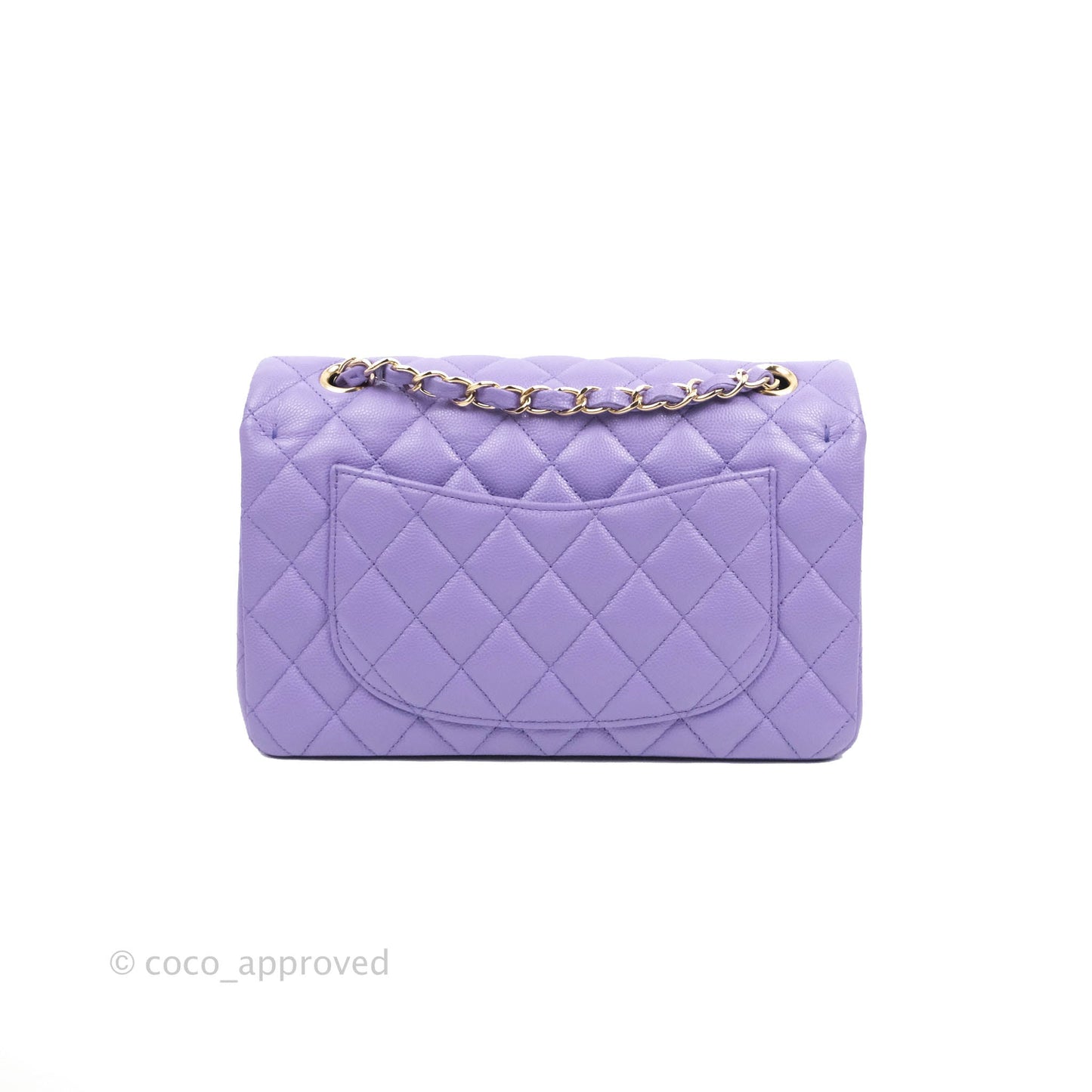 Chanel Small Classic Quilted Flap Purple Caviar Gold Hardware 20S
