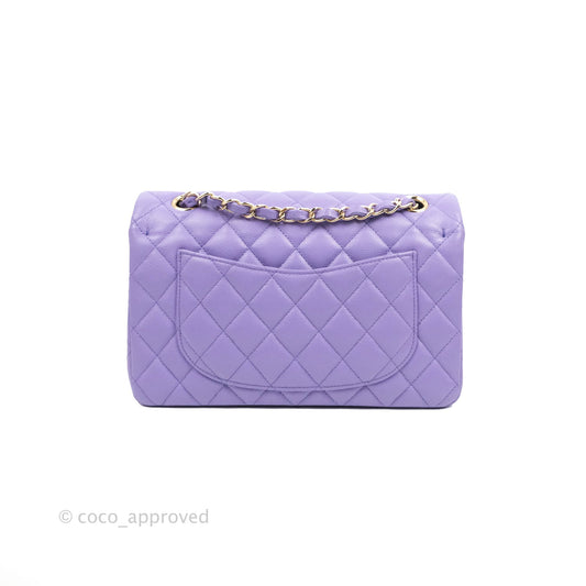 Chanel Small Classic Quilted Flap Purple Caviar Gold Hardware 20S