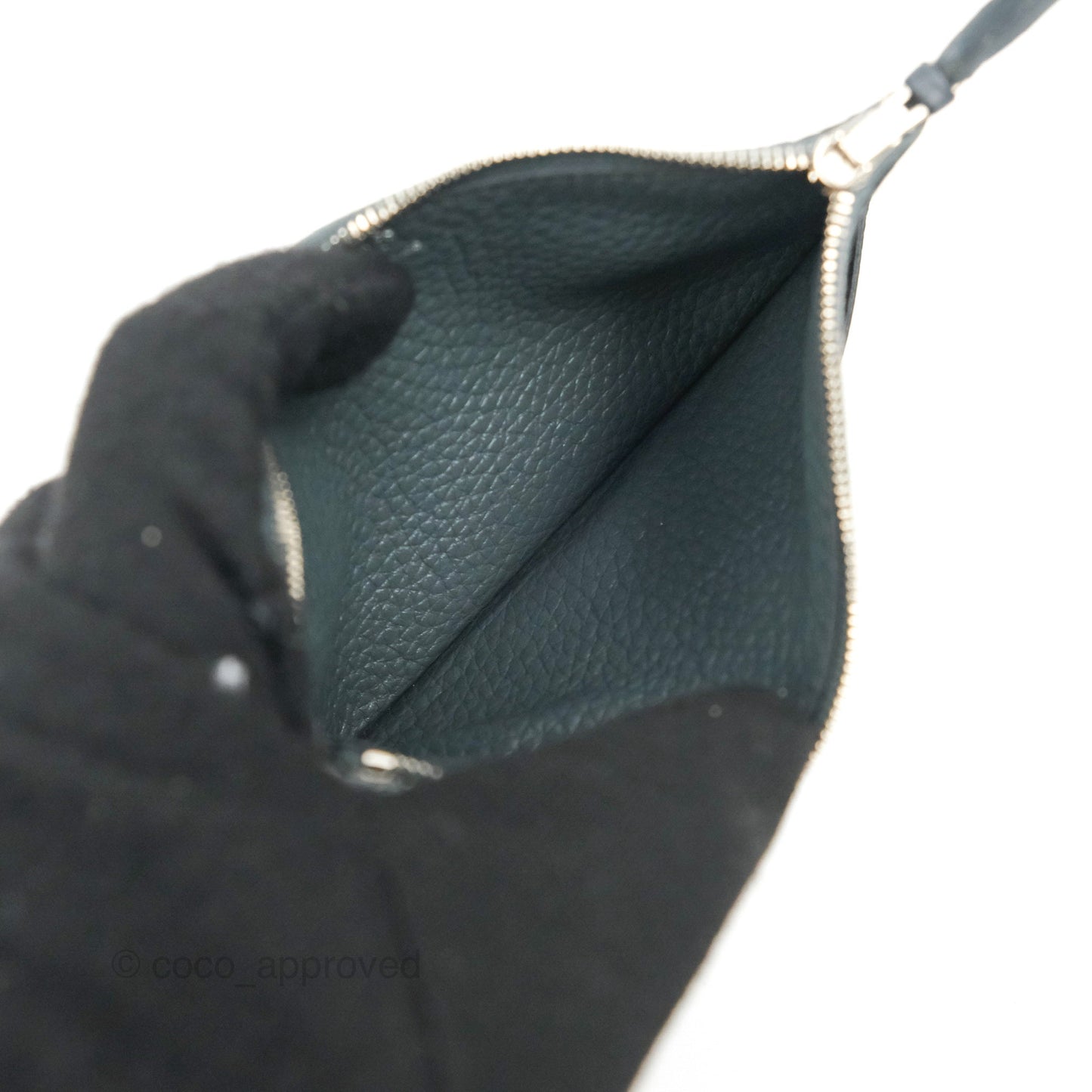 Hermes Dogon Duo Combined Wallet Dark Grey Blue TM Palladium Hardware
