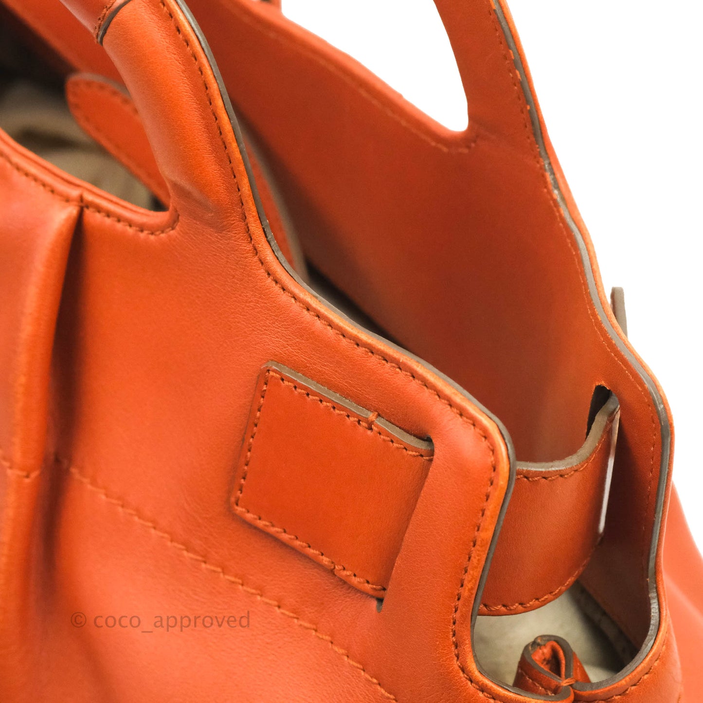 Salvatore Ferragamo Orange Top Handle Bag With Strap