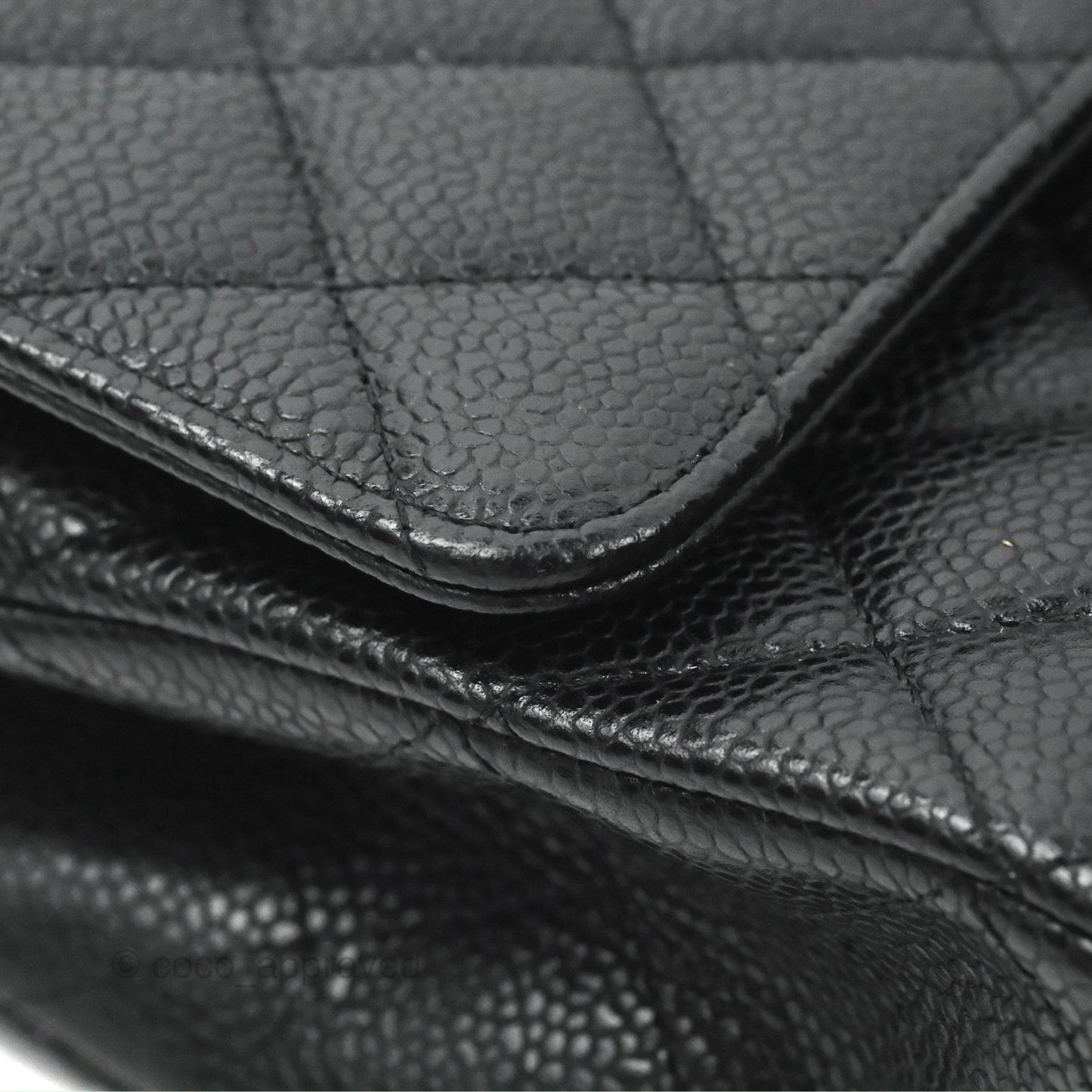 Chanel Classic M/L Medium Flap Quilted Black Caviar Silver Hardware