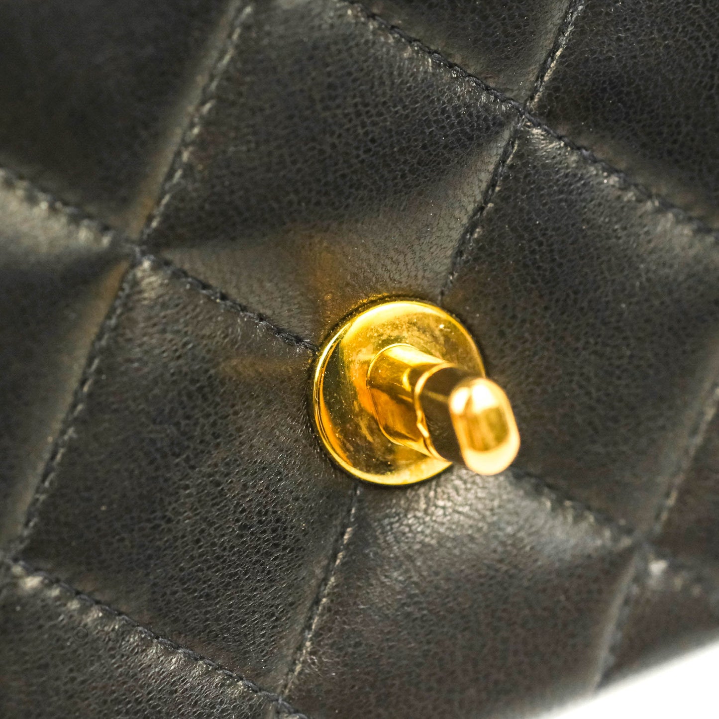 Chanel Vintage Small Quilted Classic Diana Flap Bag Black Lambskin 24K Gold Hardware