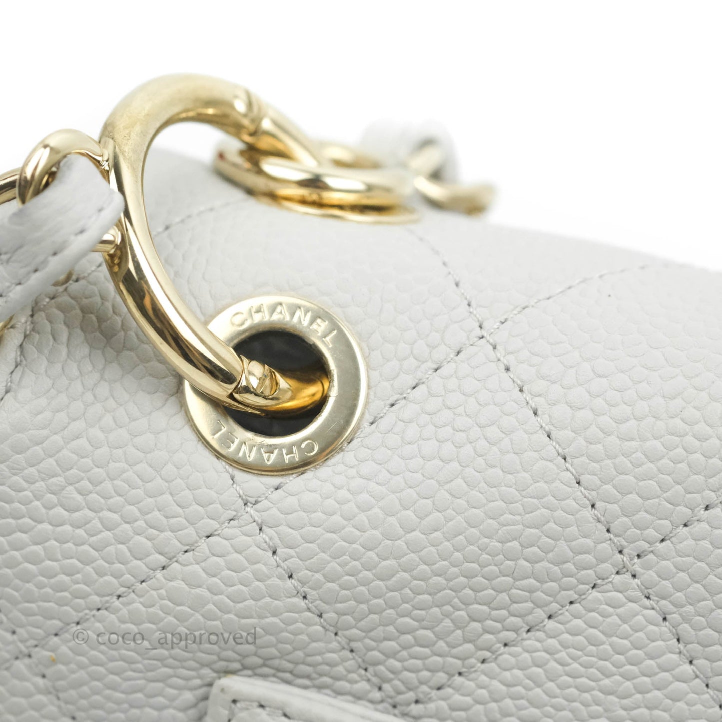 Chanel Quilted Small City Walk Flap Light Grey Caviar Gold Hardware