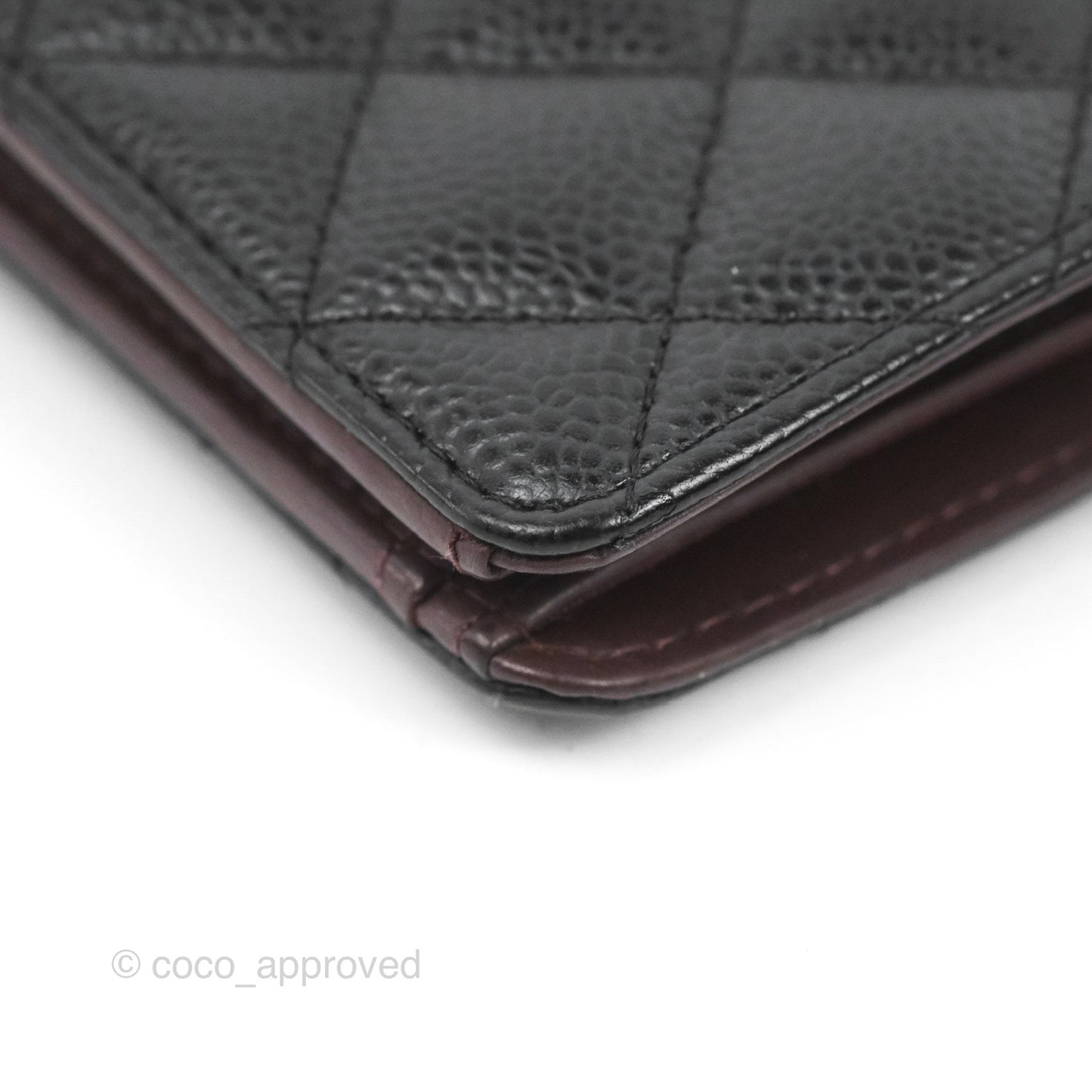 Chanel Quilted Yen Wallet Black Caviar Gold Hardware