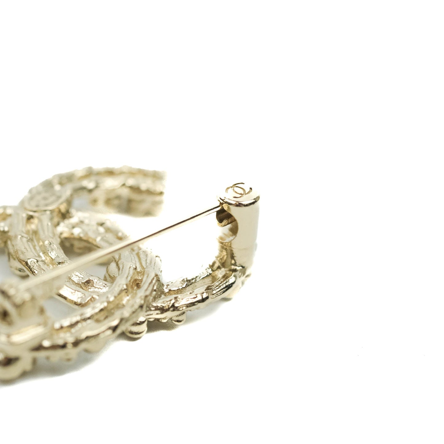 Chanel Camellia Crystal Brooch Gold Tone 22C