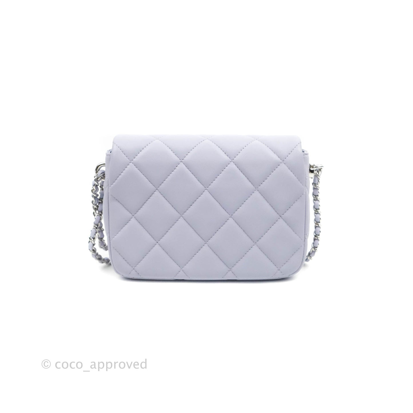Chanel Quilted My Perfect Mini With Pearl Lilac Lambskin Silver Hardware