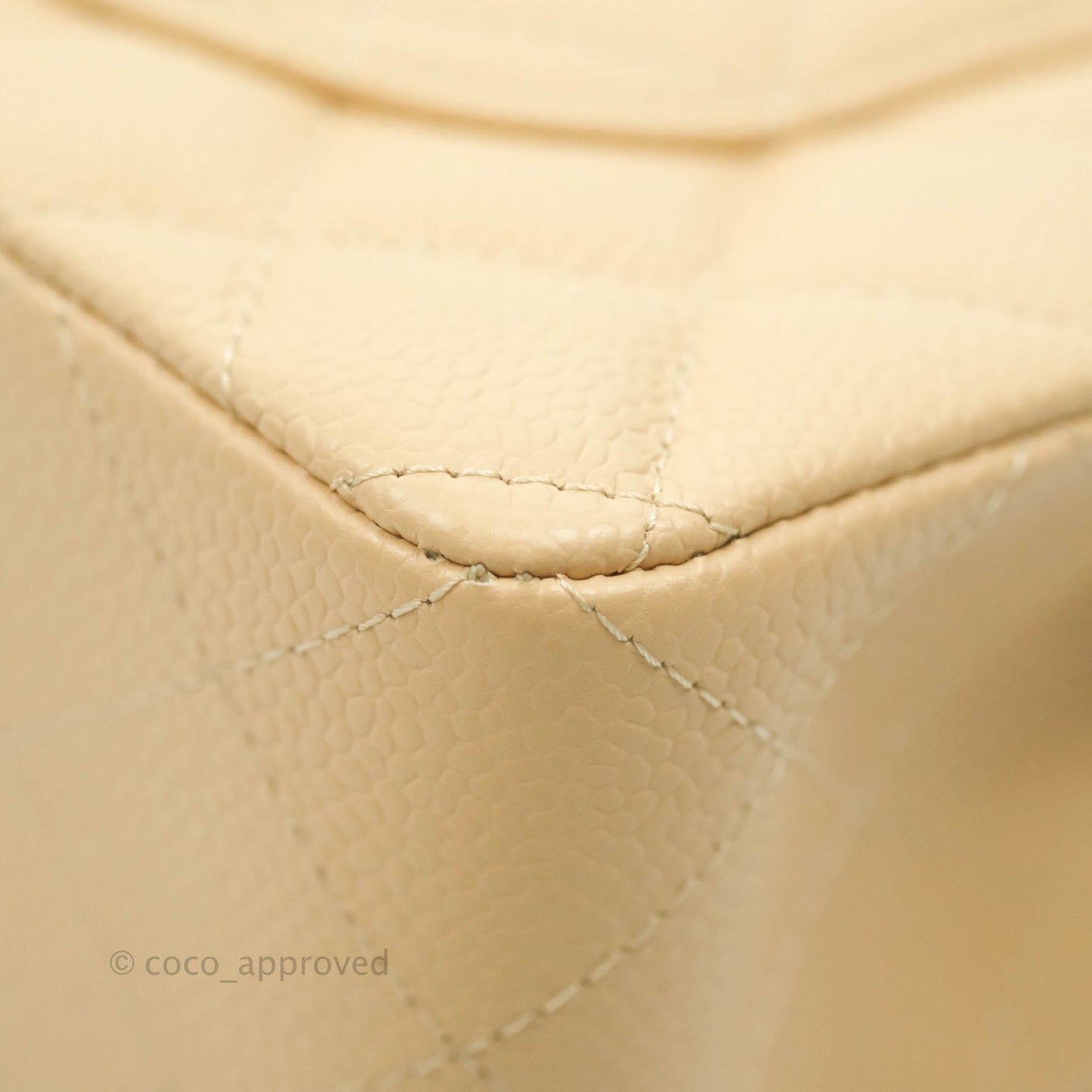 Chanel S/M Small Classic Quilted Flap Beige Caviar Gold Hardware