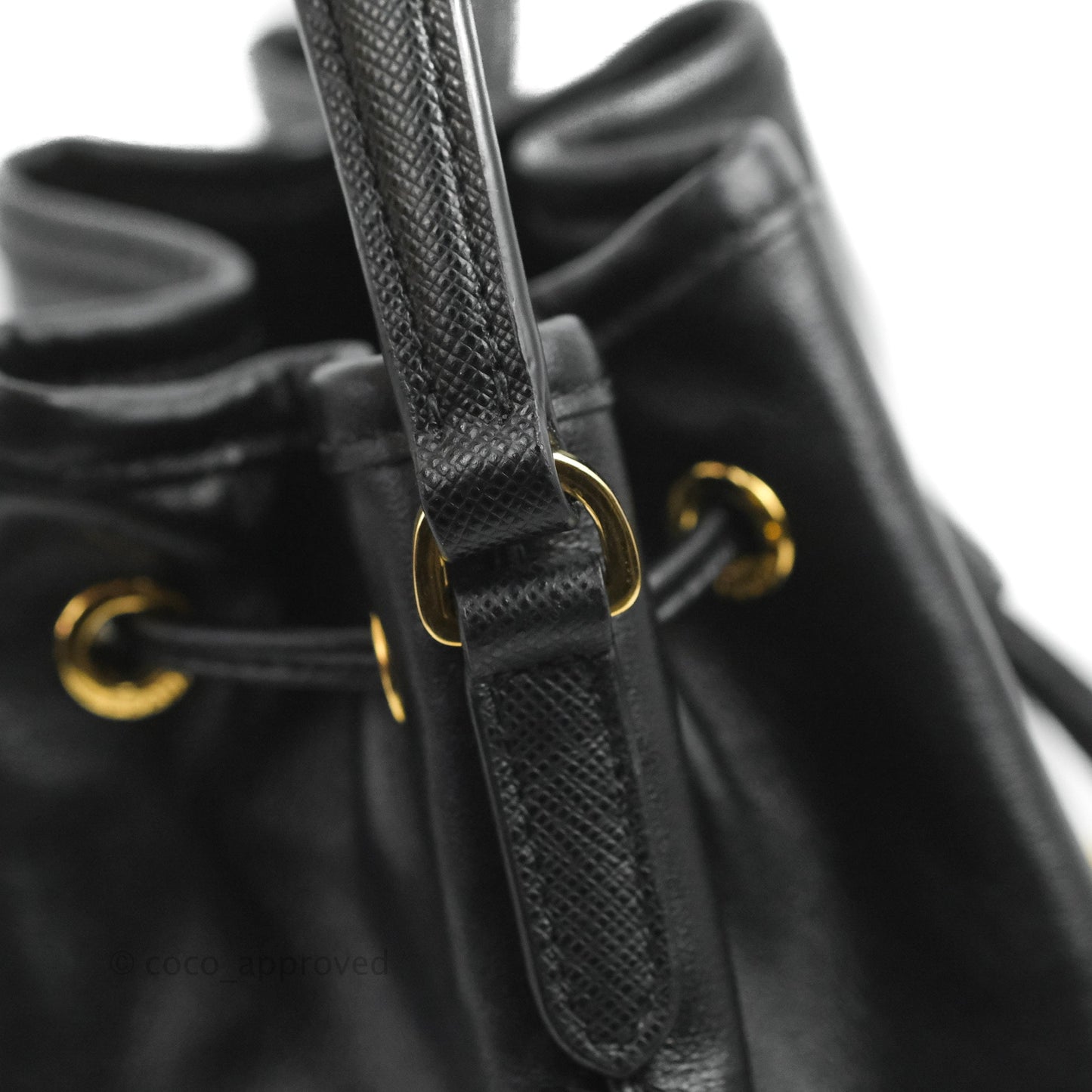 Prada Duet Bucket Bag Black Leather