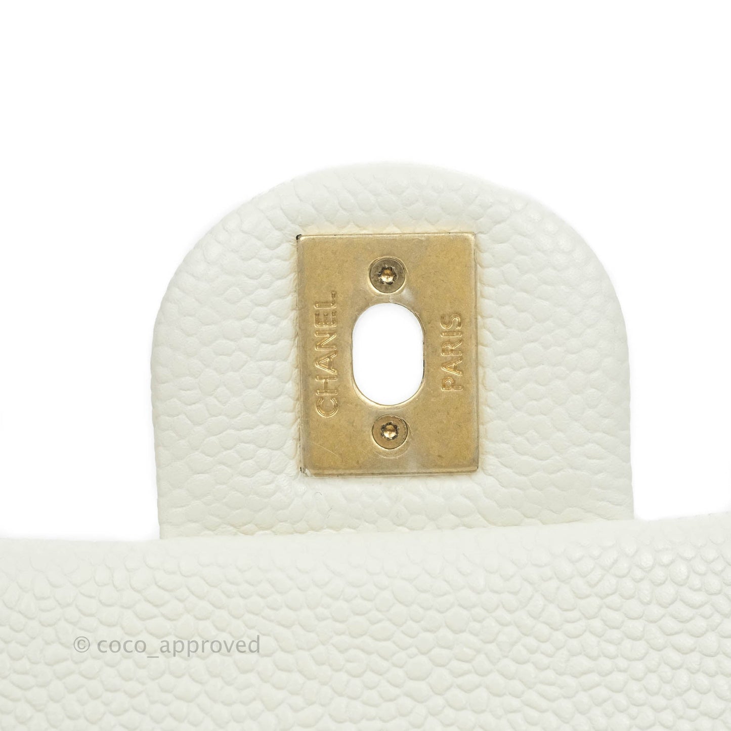 Chanel Mini Flap Bag Coin Charm Soul Chain White Caviar Aged Gold Hardware 21A