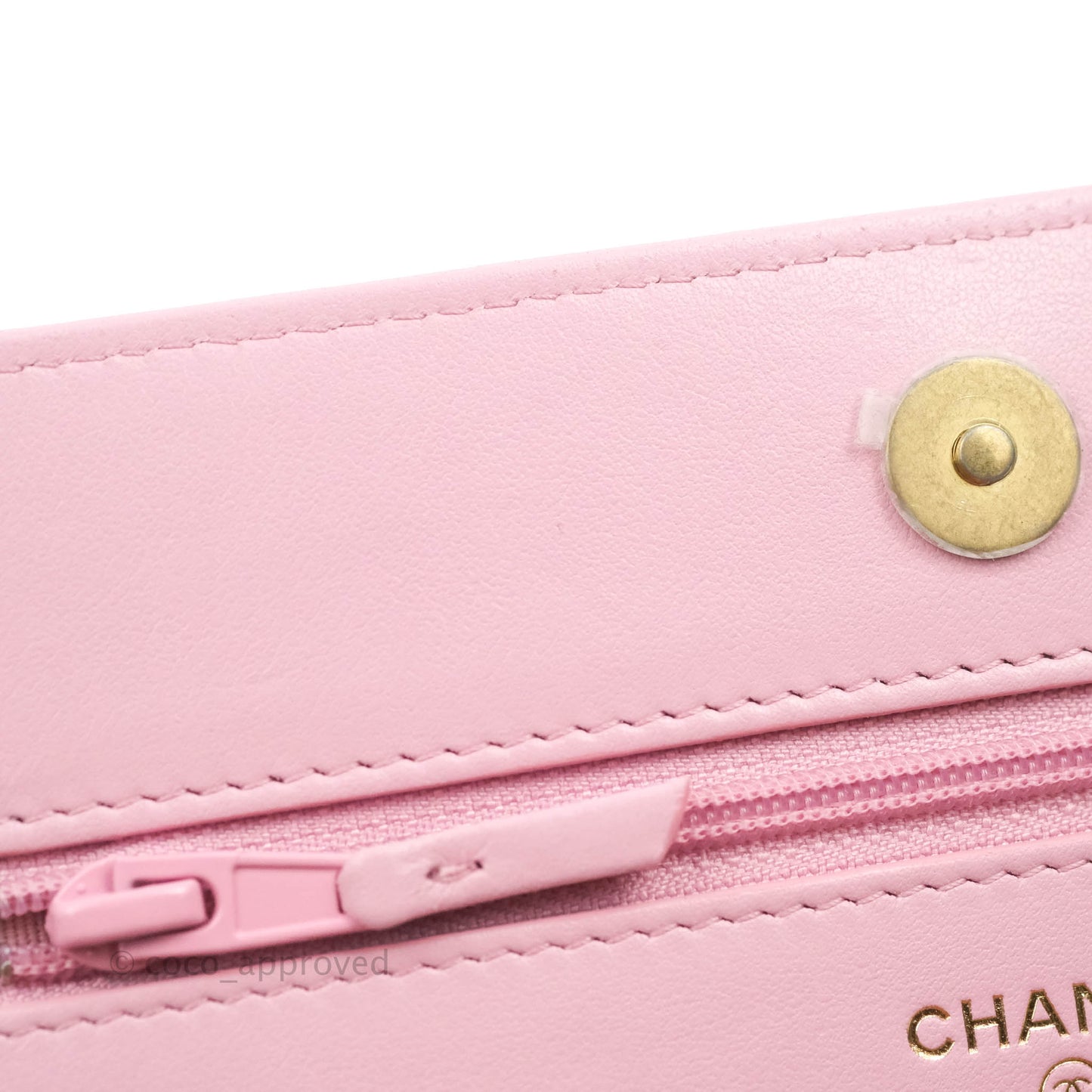 Chanel Top Handle Wallet On Chain WOC Pink Caviar Gold Hardware 22S