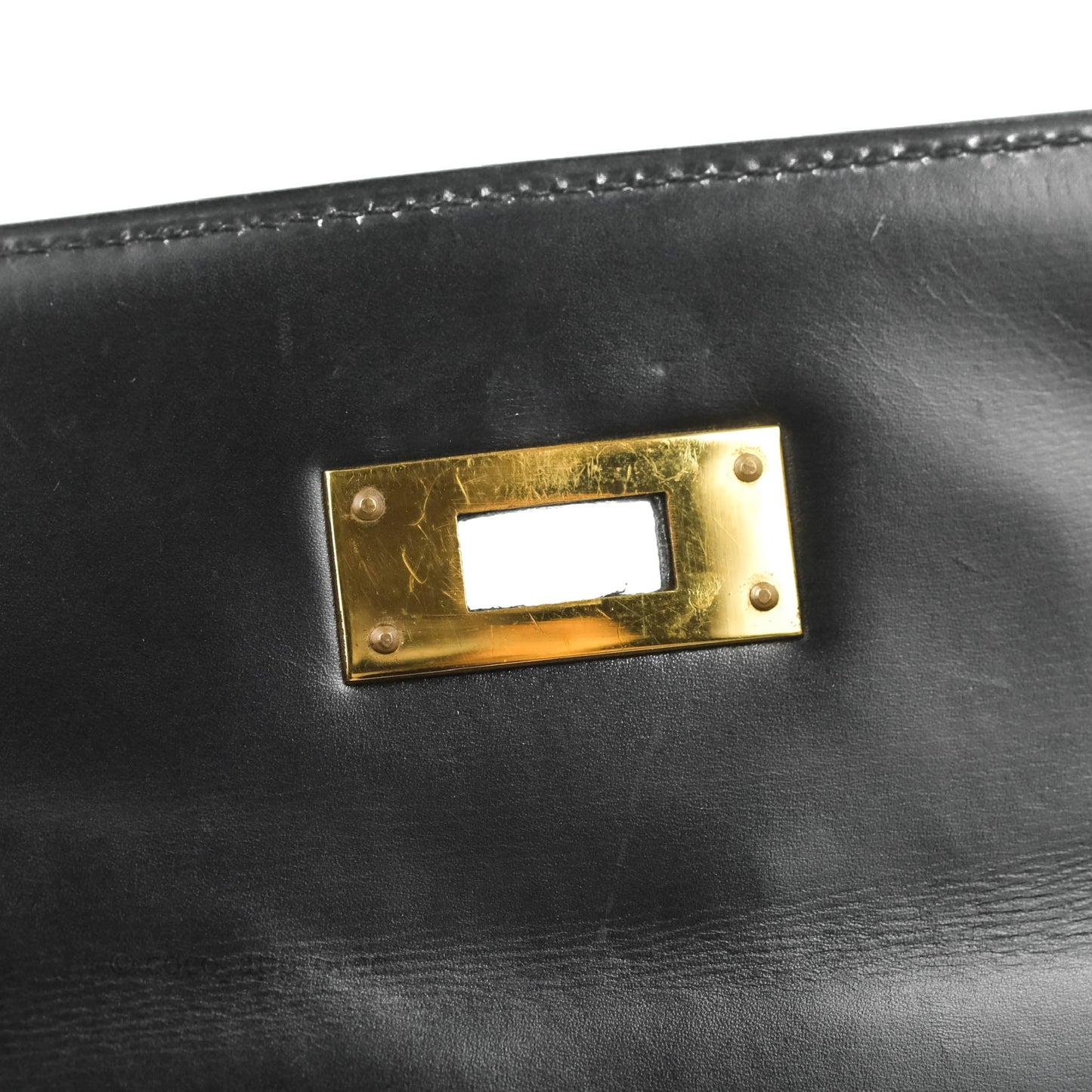 Hermès Kelly 28 Vintage Sellier Black Box Leather Gold Hardware