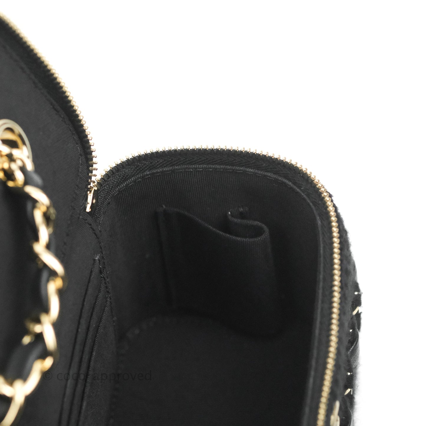 Chanel Vanity with Chain Crochet Black Lambskin Gold Hardware