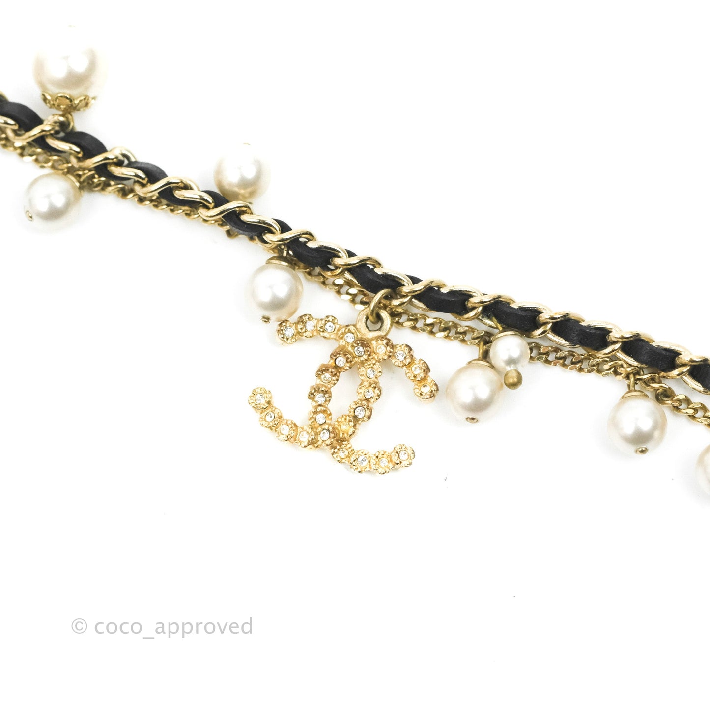 Chanel CC Pearl & Woven Chain Bracelet 16B