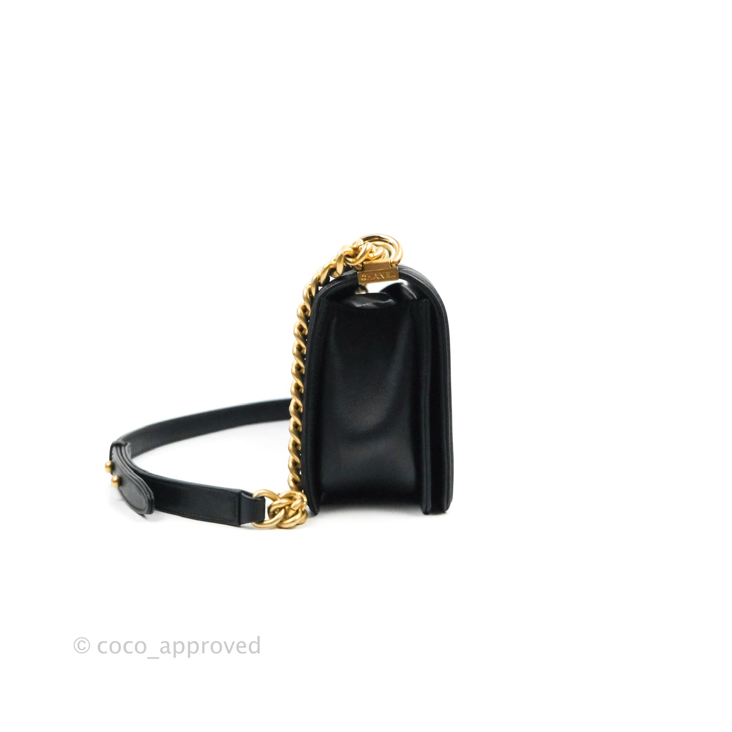 Chanel Quilted Medium Boy Black Lambskin Gold Hardware