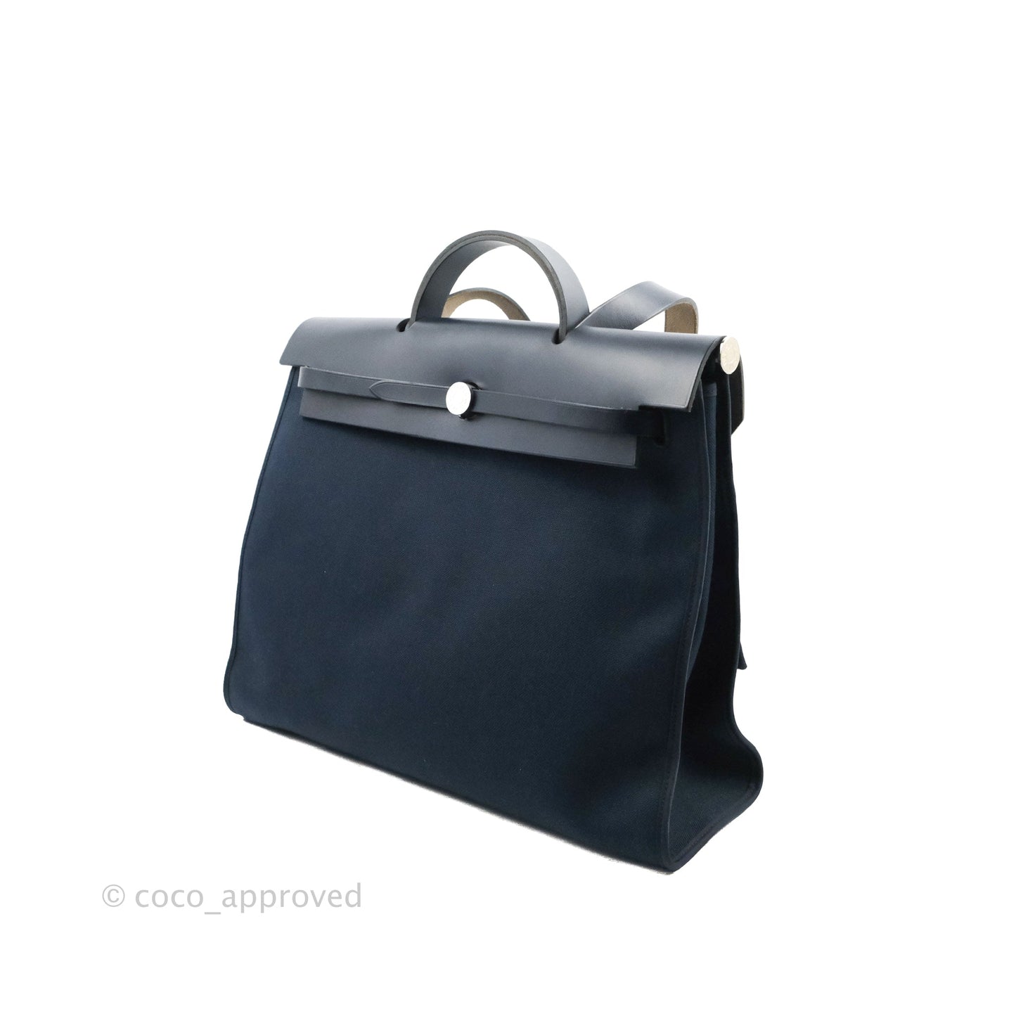 Hermès Herbag Zip 39 Navy Canvas Palladium Hardware