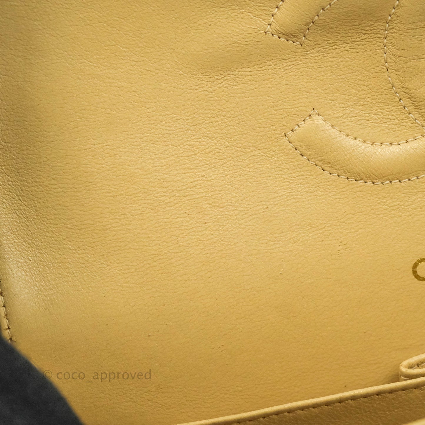 Chanel Vintage Classic M/L Medium Double Flap Bag Beige Caviar 24K Gold Hardware