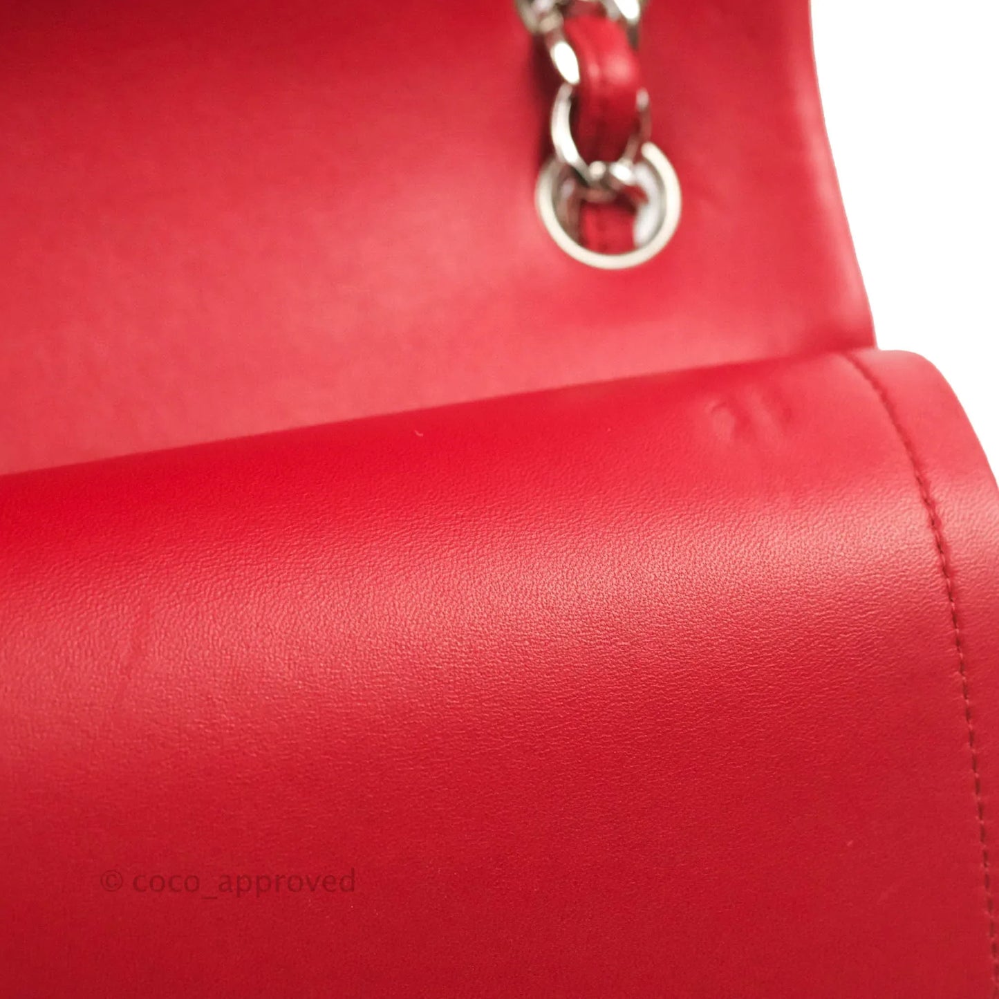 Chanel Jumbo Double Flap Red Lambskin Silver Hardware⁣⁣