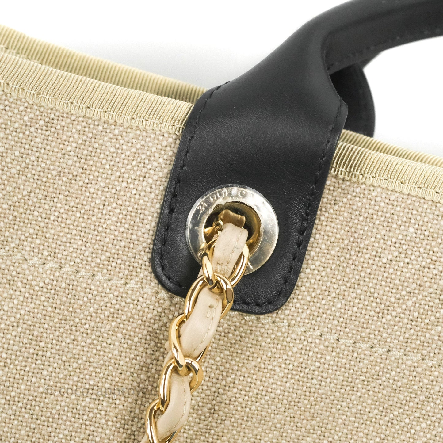 Chanel Large Deauville Black/Taupe Canvas