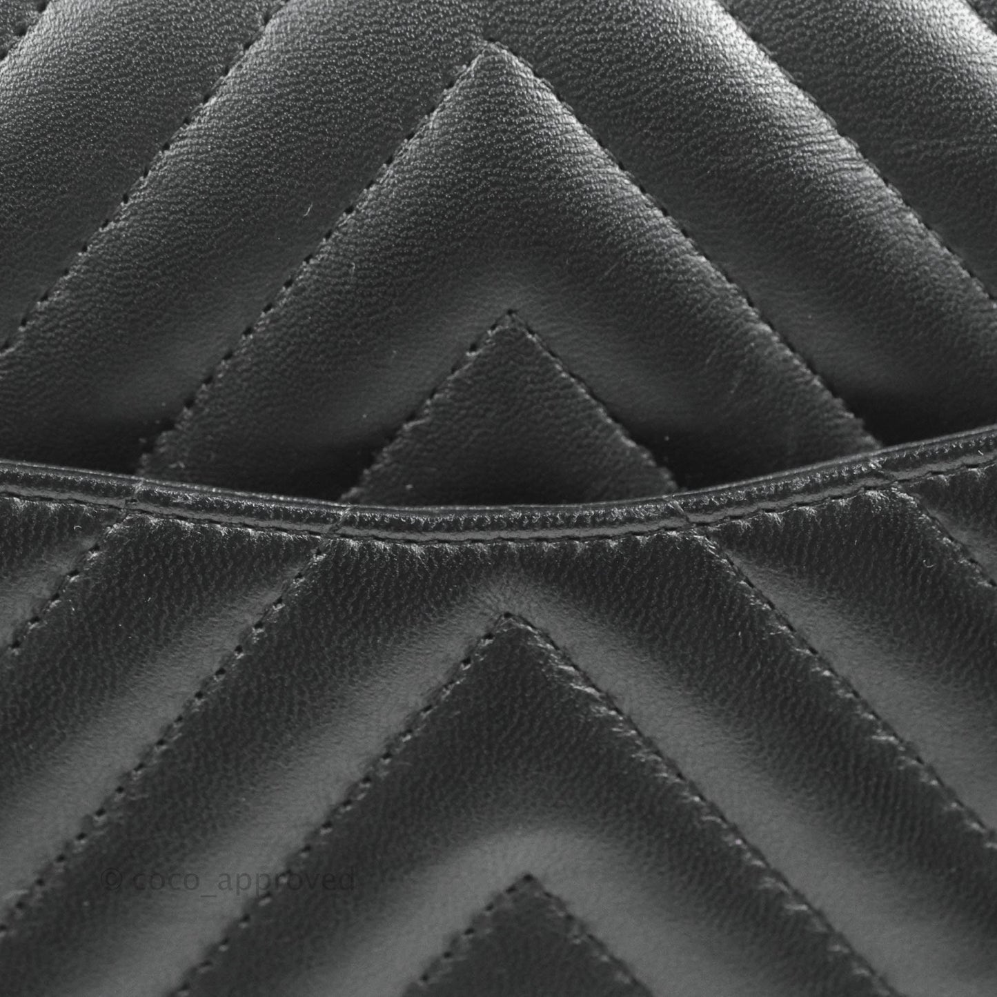 Chanel Classic Chevron S/M Small Double Flap Black Lambskin Silver Hardware