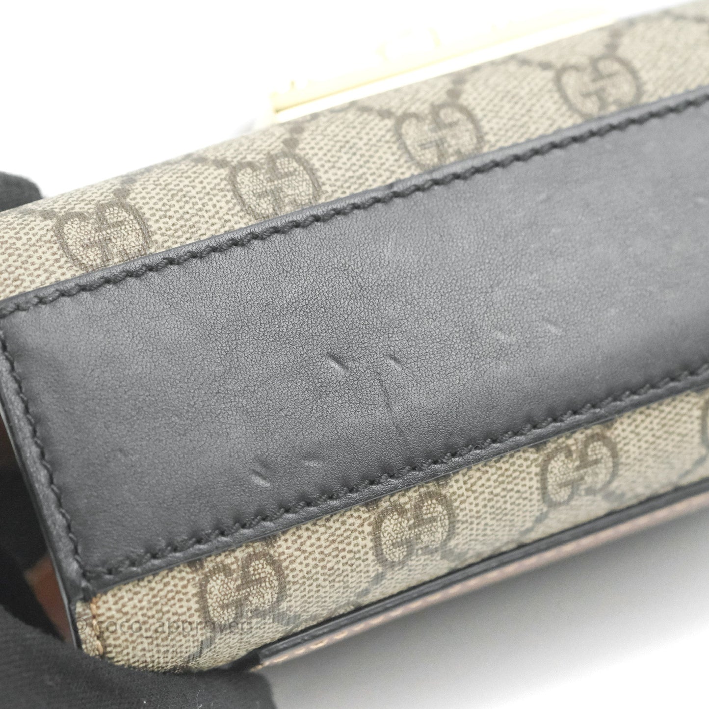 Gucci Padlock Small GG Shoulder Bag Black Beige/ Ebony GG Supreme Canvas