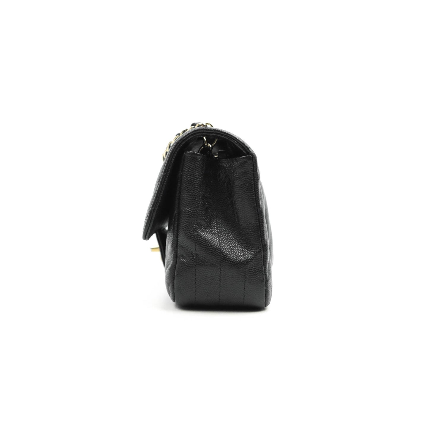 Chanel Chevron Mini Rectangular Flap Black Caviar Gold Hardware