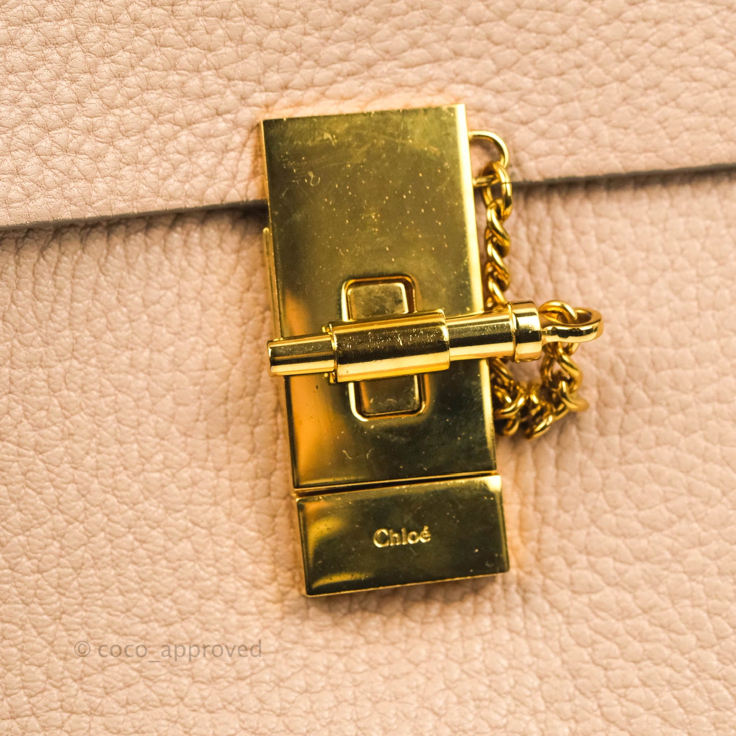 Chloe Drew Crossbody Bag Pink Grained Leather