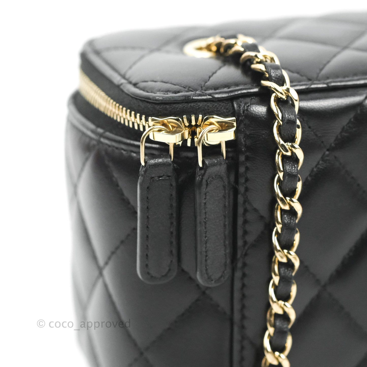 Chanel Classic Vanity with Chain Black Lambskin Gold Hardware