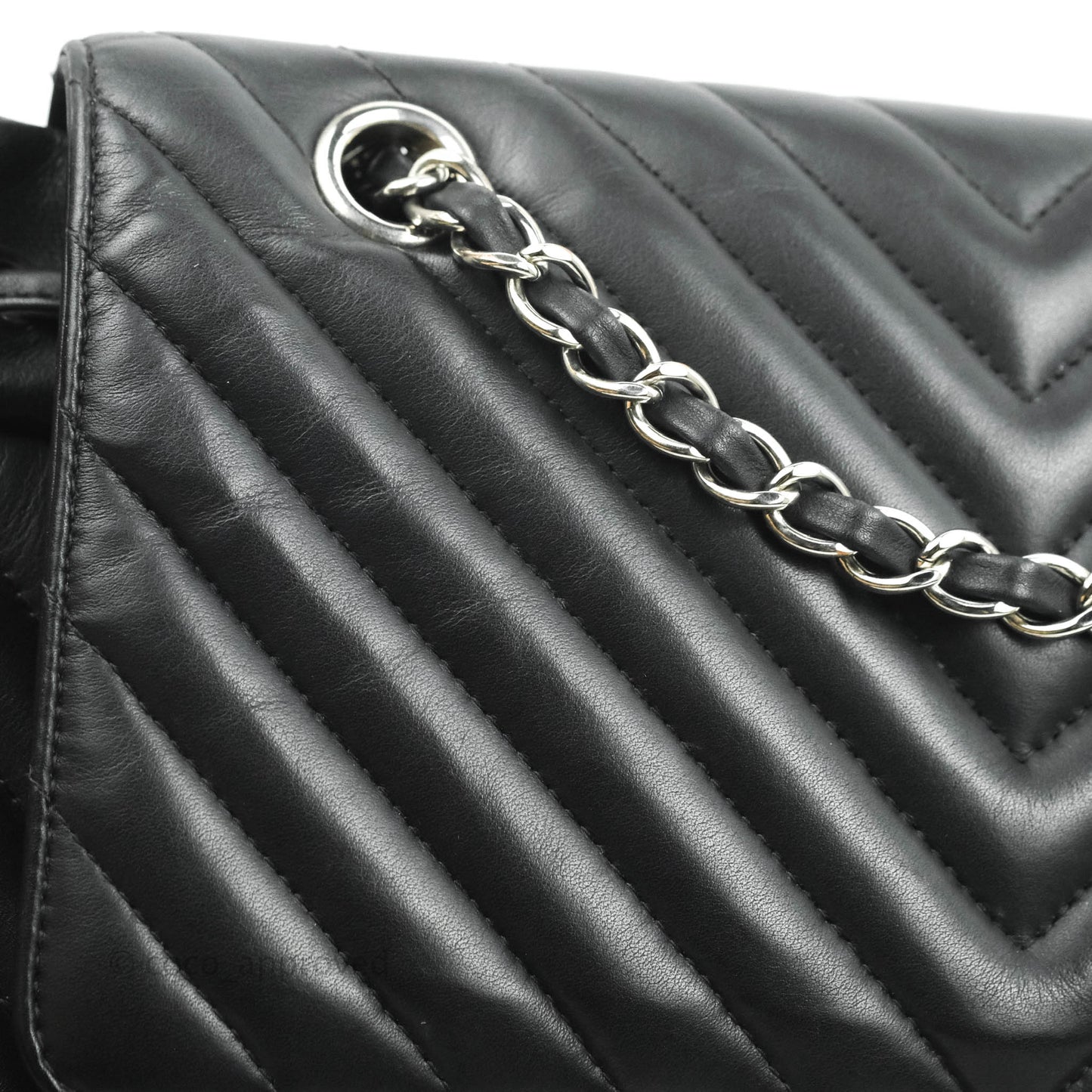 Chanel Medium Chevron Urban Spirit Backpack Black Calfskin Silver Hardware