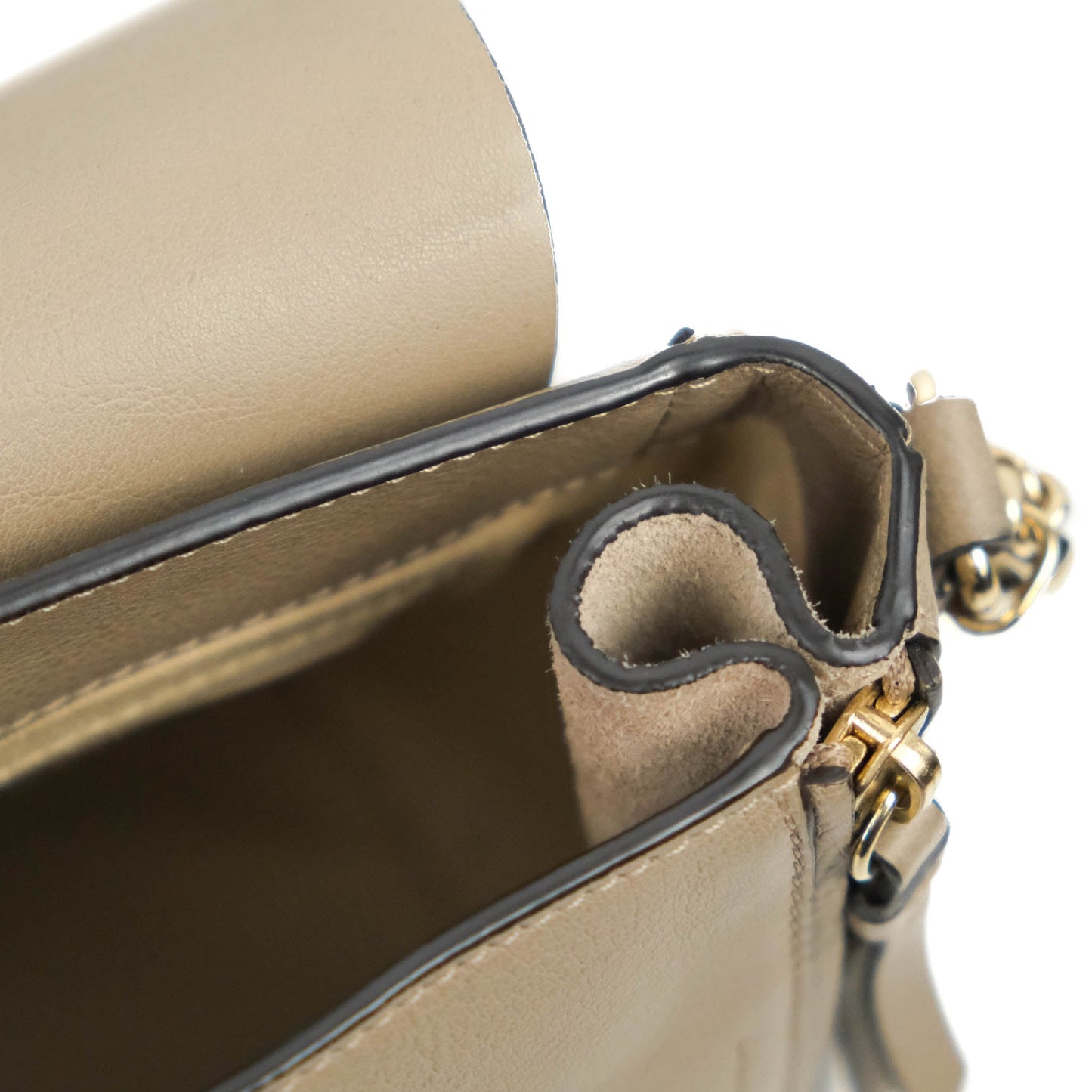Chloe Small Faye Backpack Suede Calfskin Motty Grey Gold Hardware
