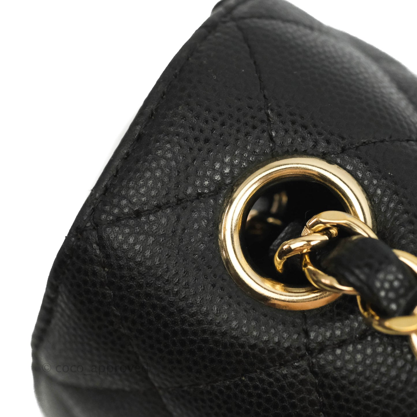 Chanel Classic Mini Rectangular Flap Black Caviar Gold Hardware 17C