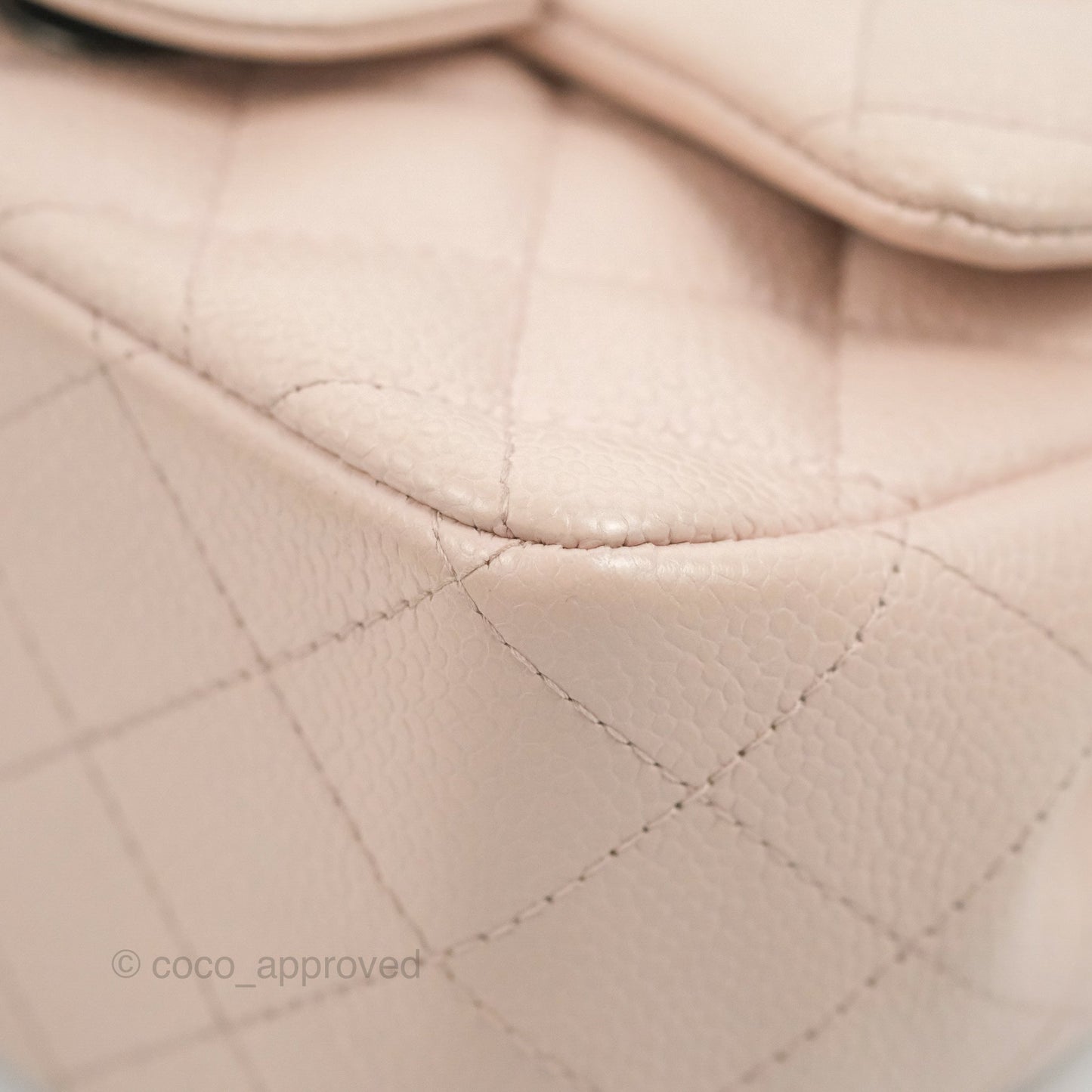 Chanel Quilted Mini Square Sakura Pink Caviar Ruthenium Hardware