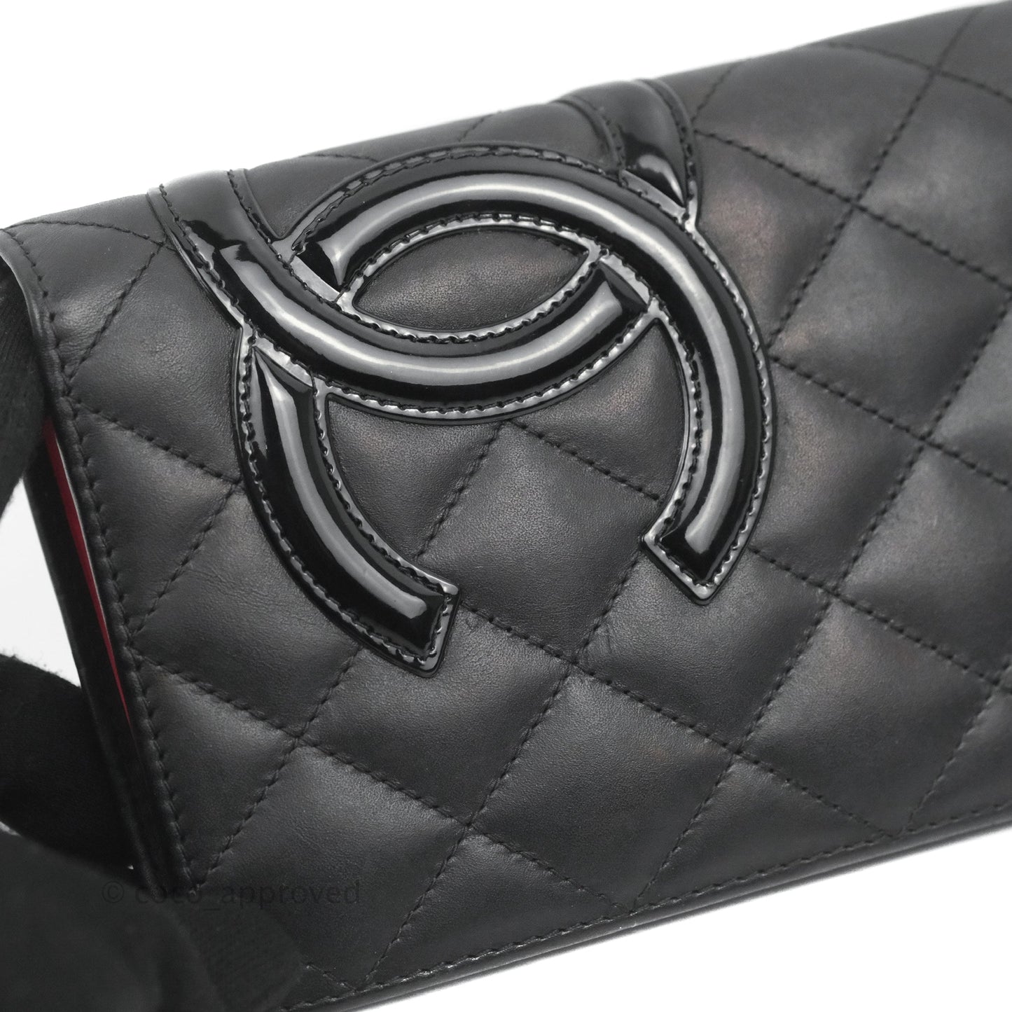 Chanel Quilted Cambon Yen Wallet Black Calfskin Silver Hardware