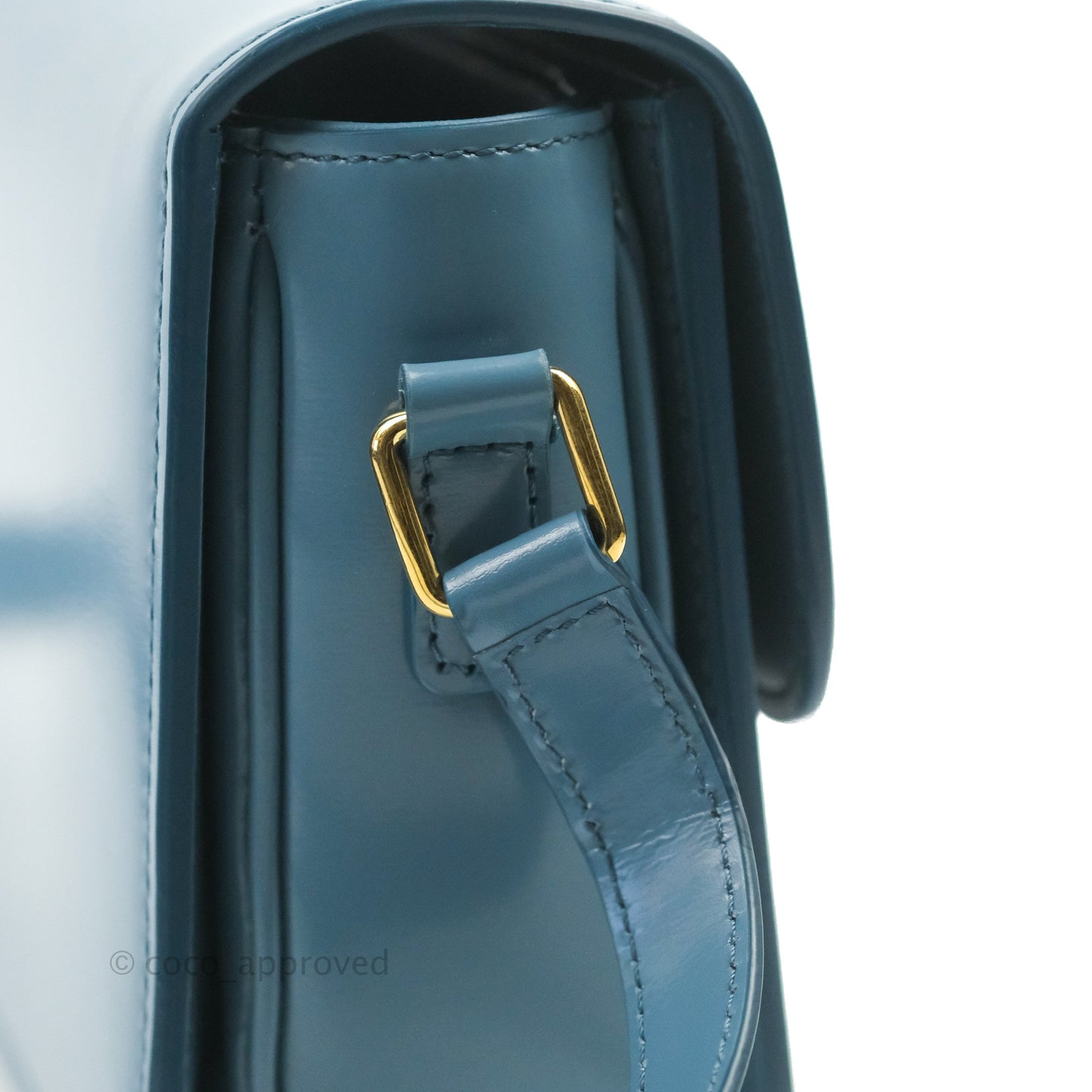Celine Teen Triomphe Bag Shiny Calfskin Denim Blue