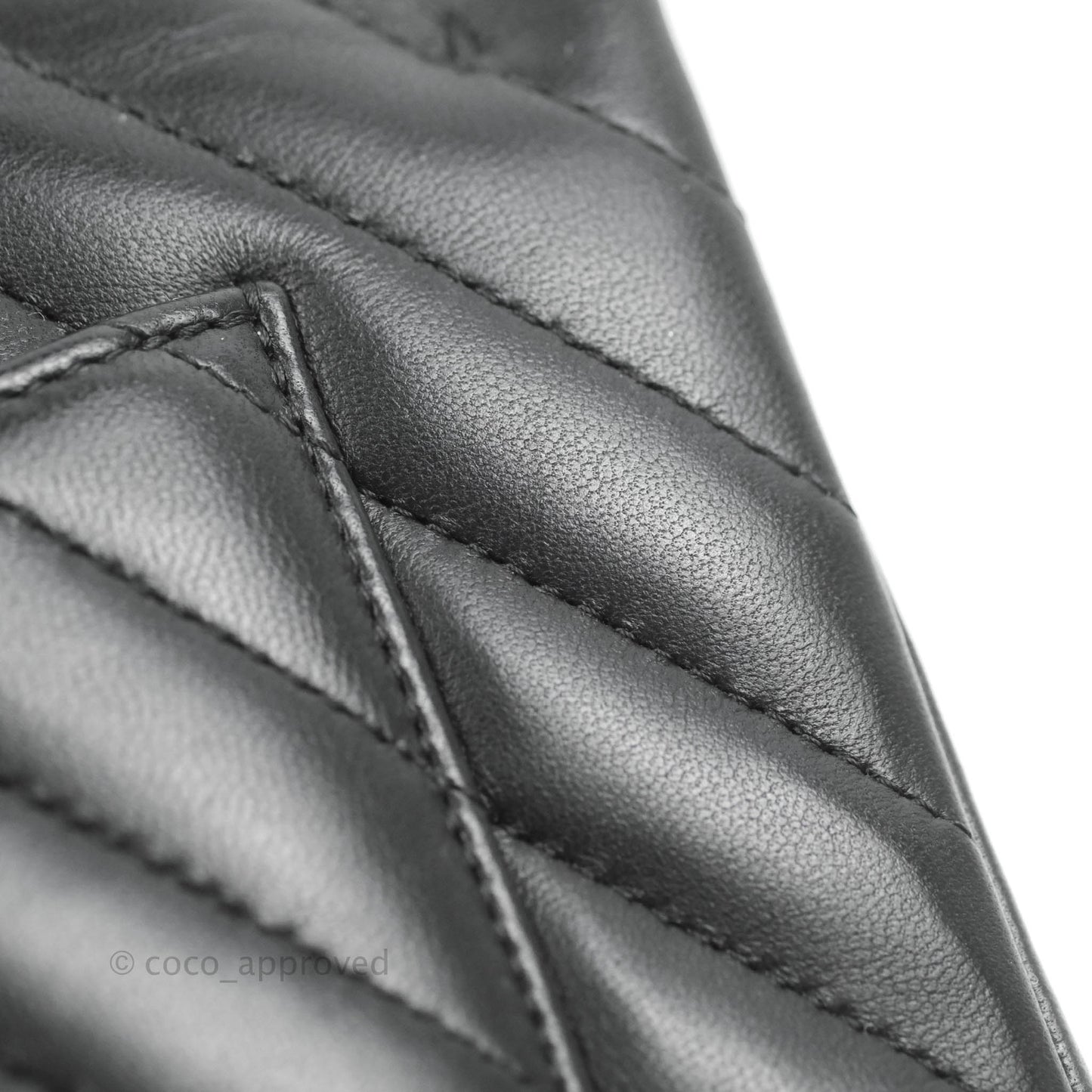 Chanel Classic Chevron S/M Small Double Flap Black Lambskin Silver Hardware