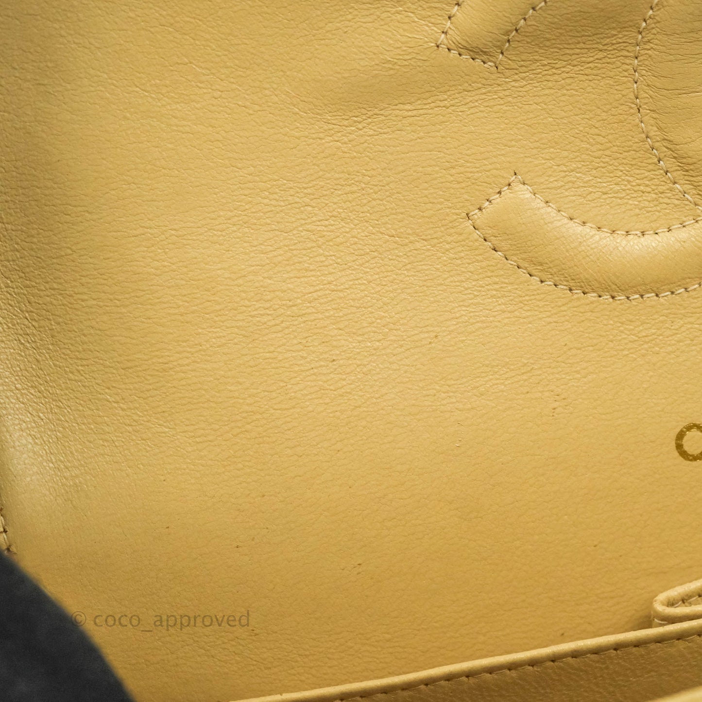 Chanel Vintage Classic M/L Medium Double Flap Bag Beige Caviar 24K Gold Hardware