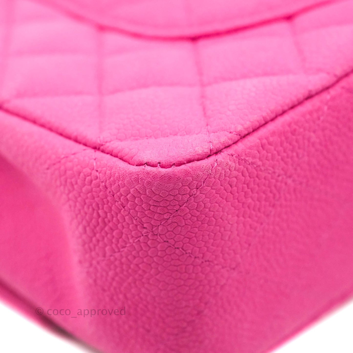 Chanel Classic M/L Medium Flap Quilted Pink Matte Caviar Silver Hardware
