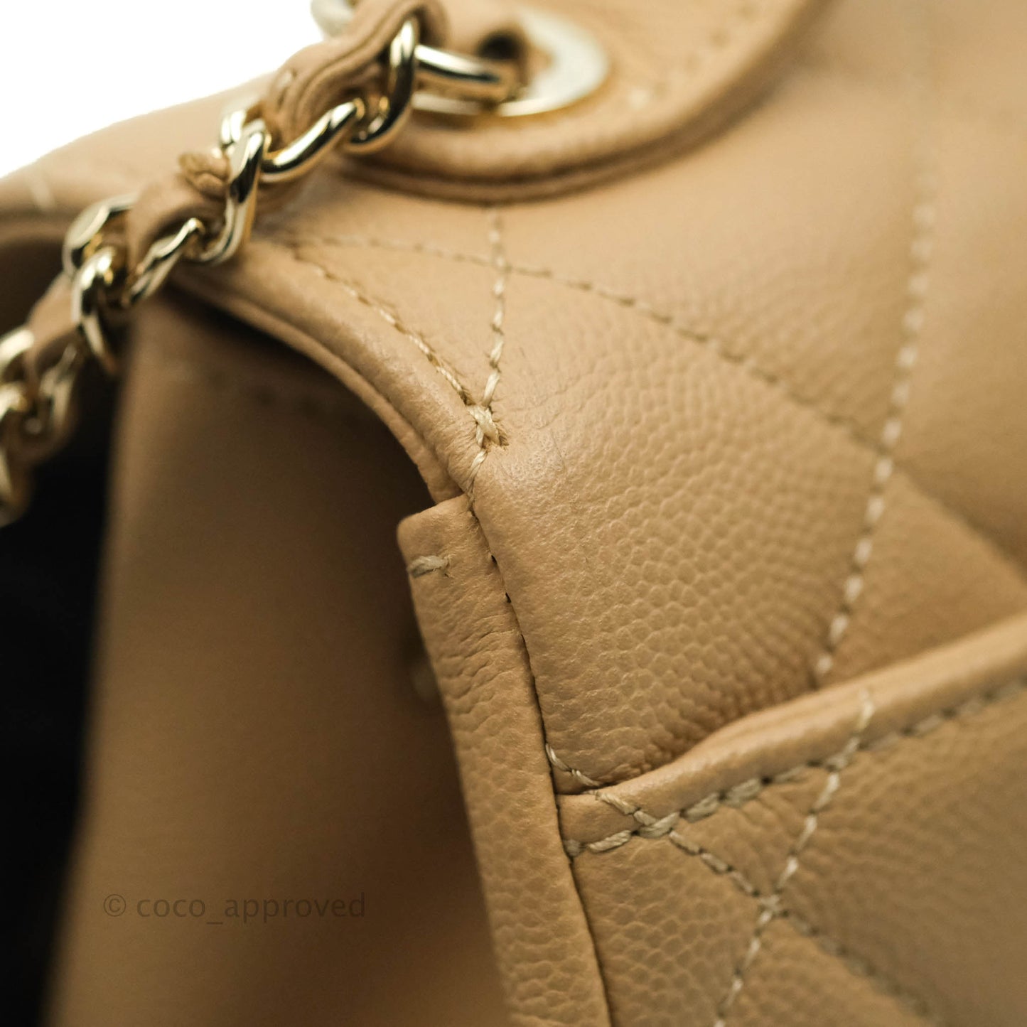 Chanel Quilted Small Business Affinity Flap Dark Beige Caviar Light Gold Hardware