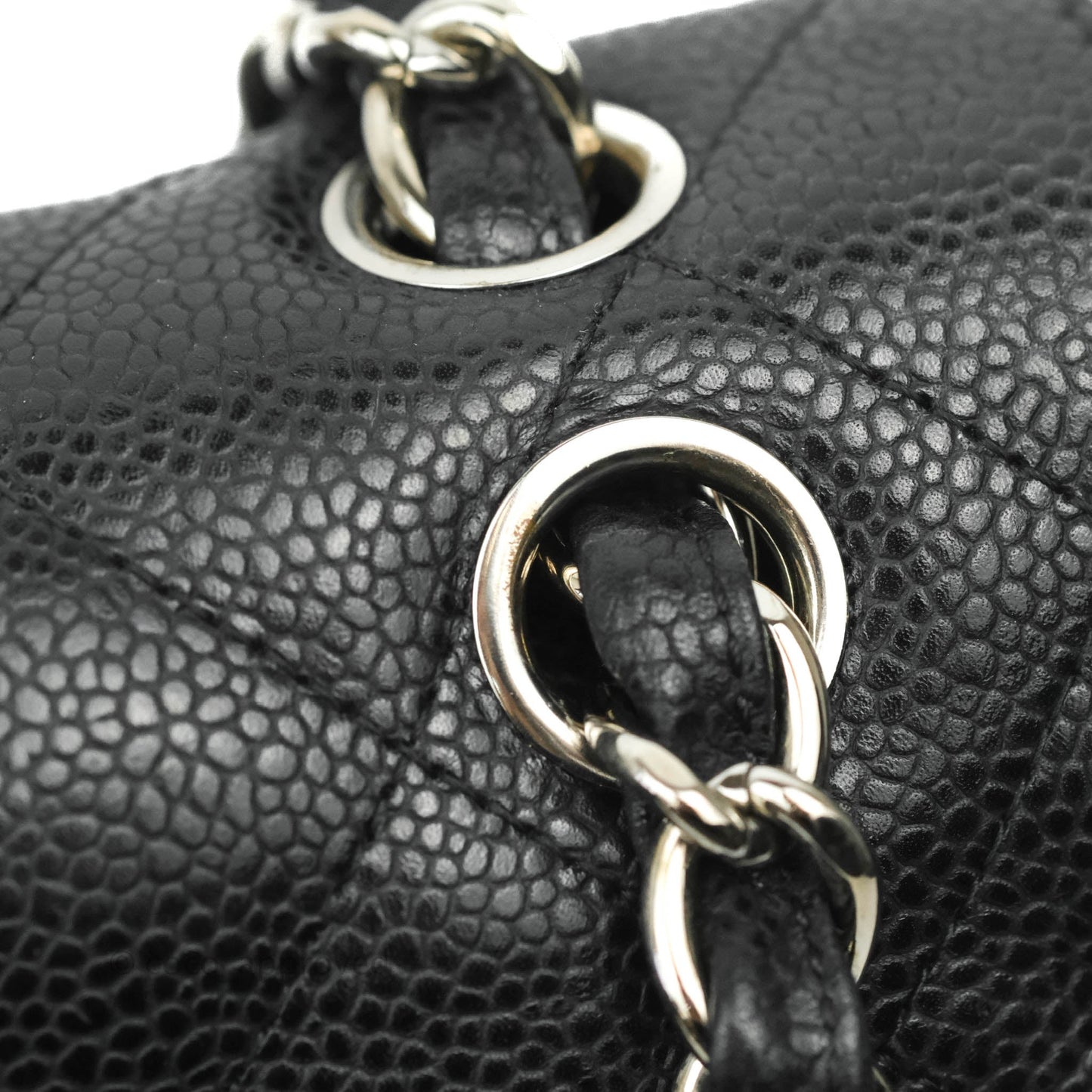 Chanel Jumbo Double Flap Black Caviar Silver Hardware⁣⁣