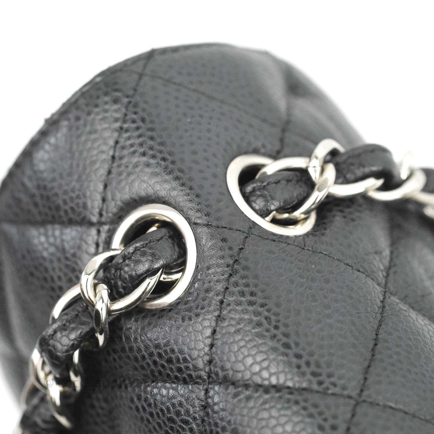 Chanel Quilted Maxi Double Flap Black Caviar Silver Hardware