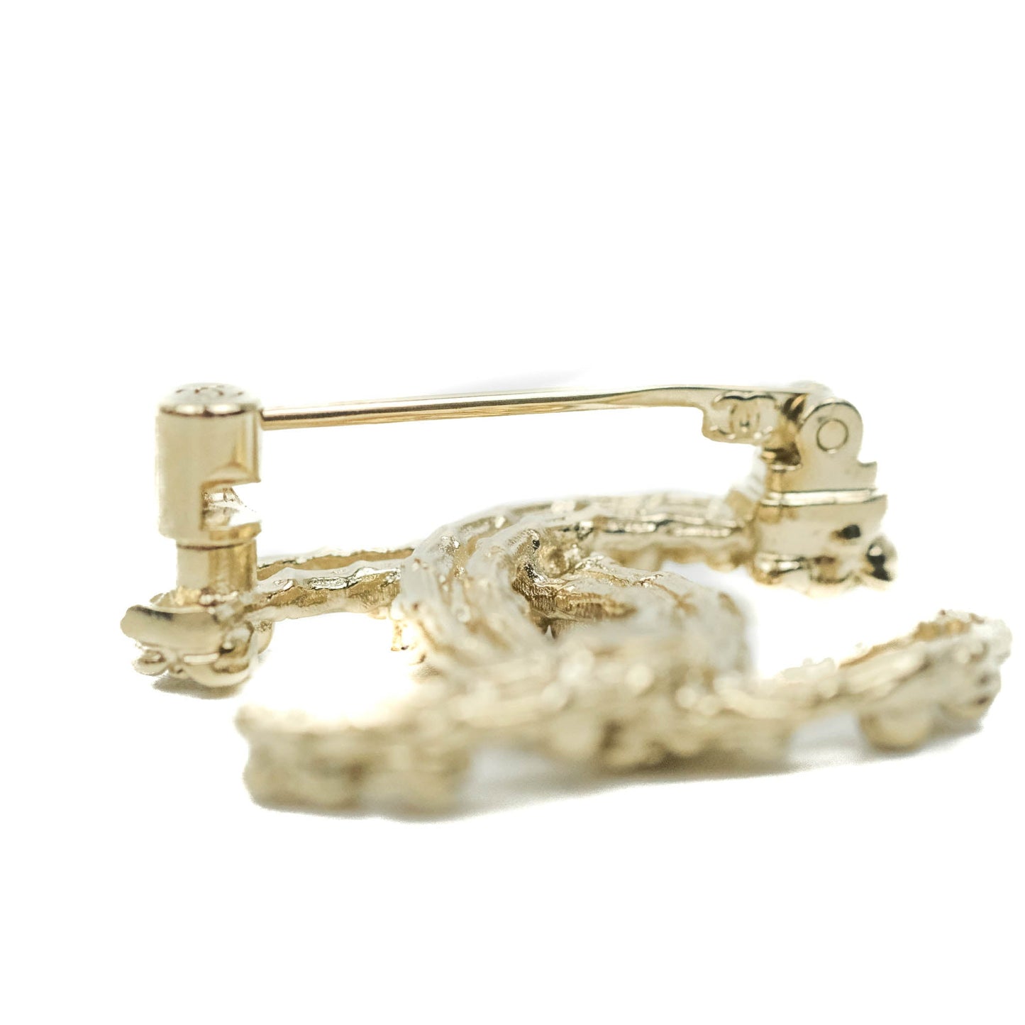 Chanel Camellia Crystal Brooch Gold Tone 22C