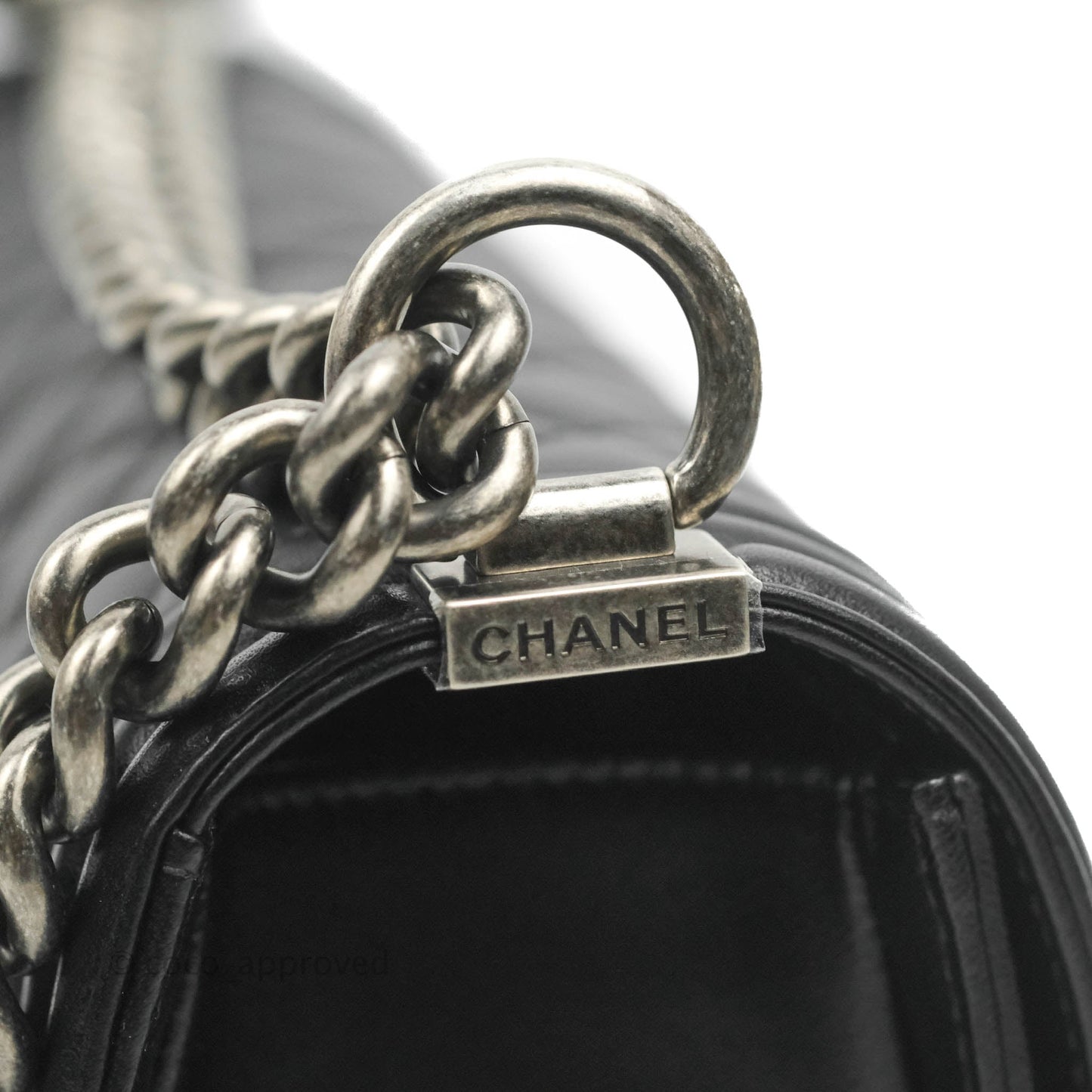 Chanel Quilted Medium Boy Black Lambskin Ruthenium Hardware