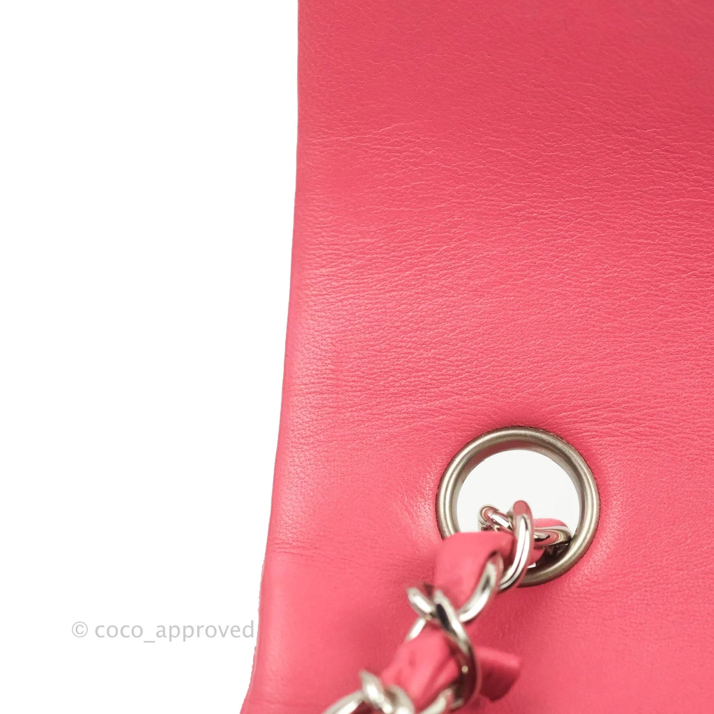 Chanel Quilted Mini Rectangular Flap Pink Lambskin Silver Hardware