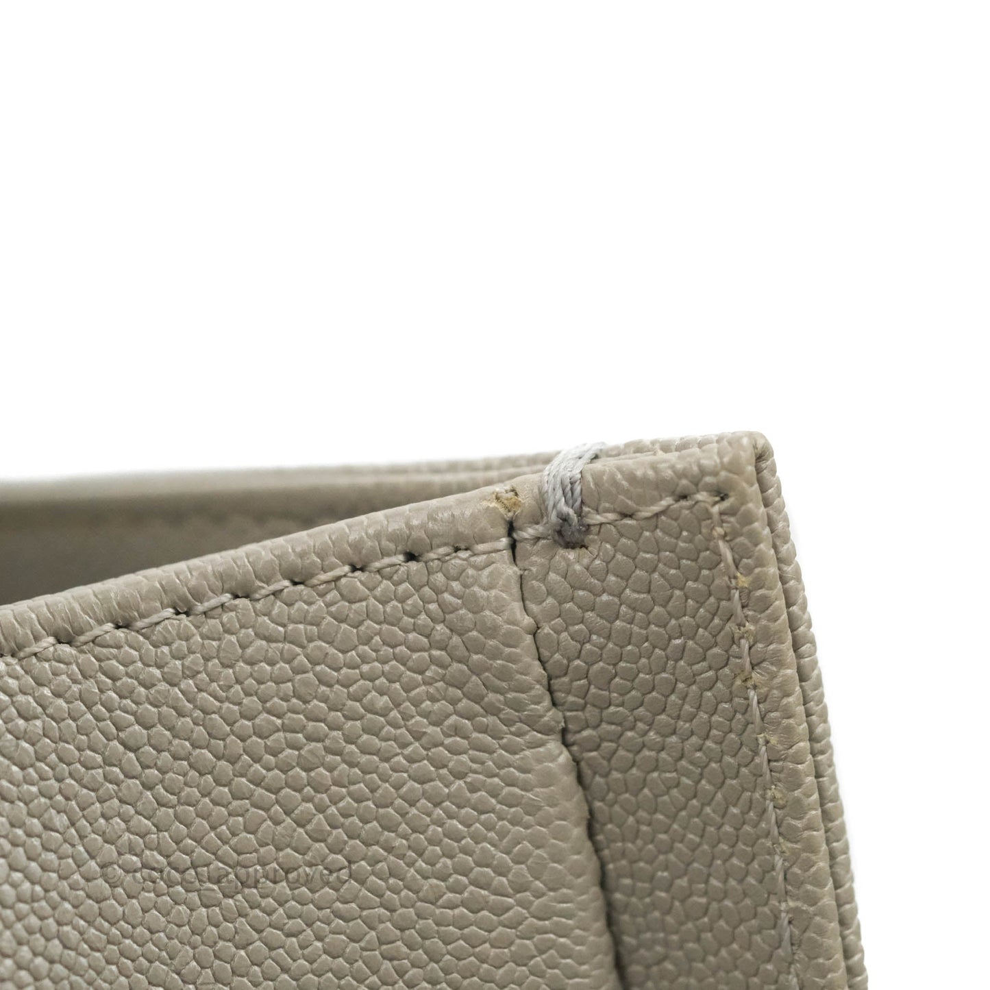Chanel Quilted Medium Boy Etoupe Grey Caviar Silver Hardware