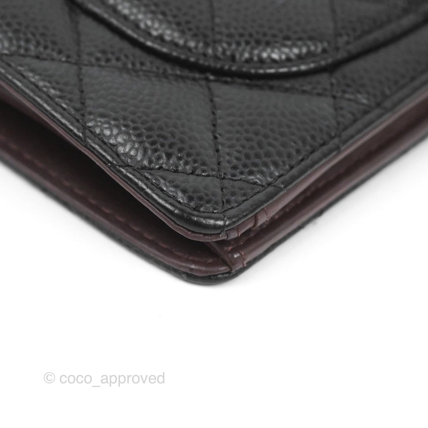 Chanel Quilted Yen Wallet Black Caviar Gold Hardware