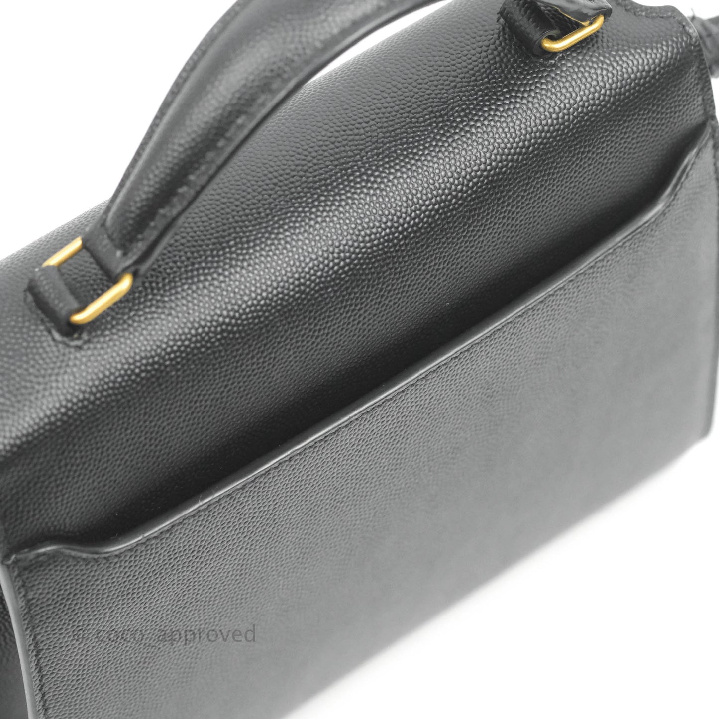 Saint Lauren Cassandra Mini Top Handle Bag Black Grained Calfskin