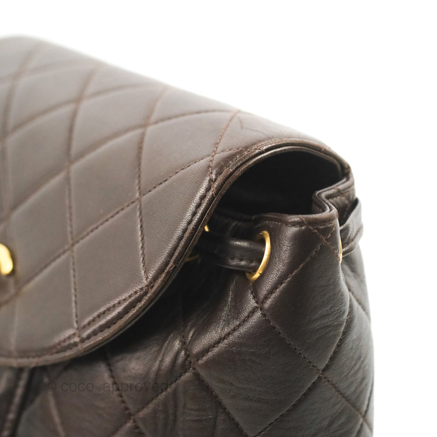 Chanel Vintage CC Duma Backpack Brown Lambskin 24K Gold Hardware