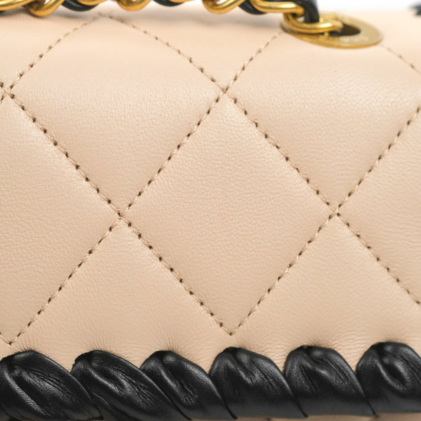 Chanel Mini My Own Frame Flap Braided Beige Pink Calfskin 22S